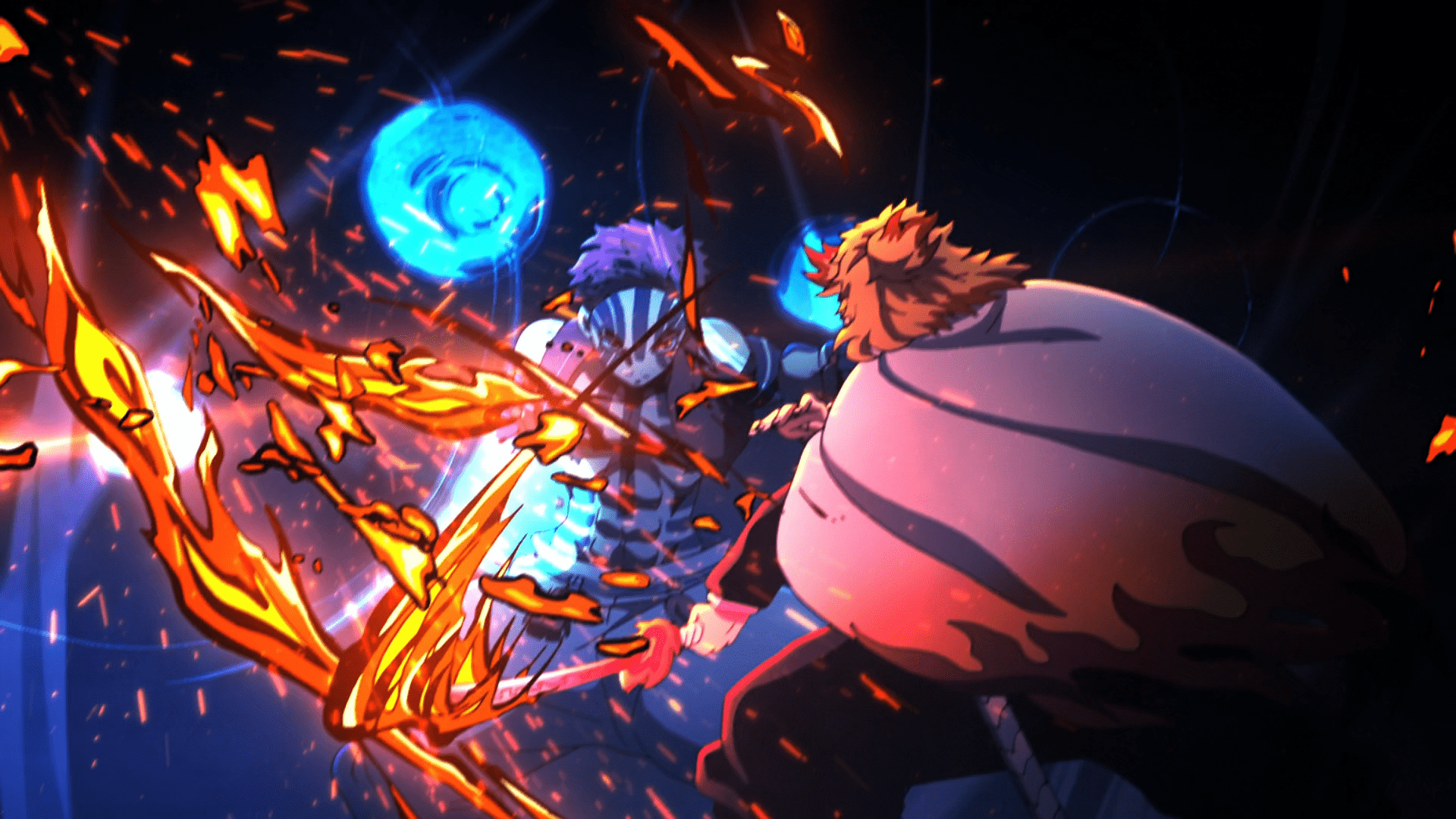 1920x1080 Demon Slayer HD: Rengoku vs Akaza Epic Battle Wallpaperx1080