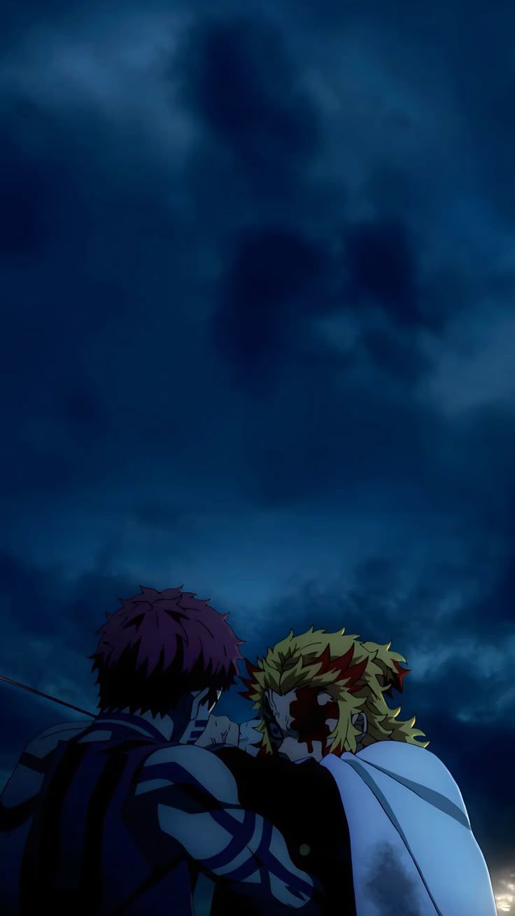 736x1308 Rengoku and Akaza fight 4k wallpaper