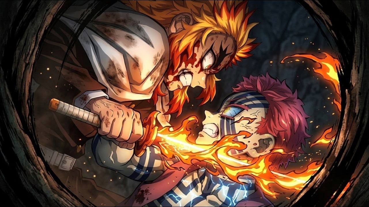 1280x720 Rengoku vs Akaza
