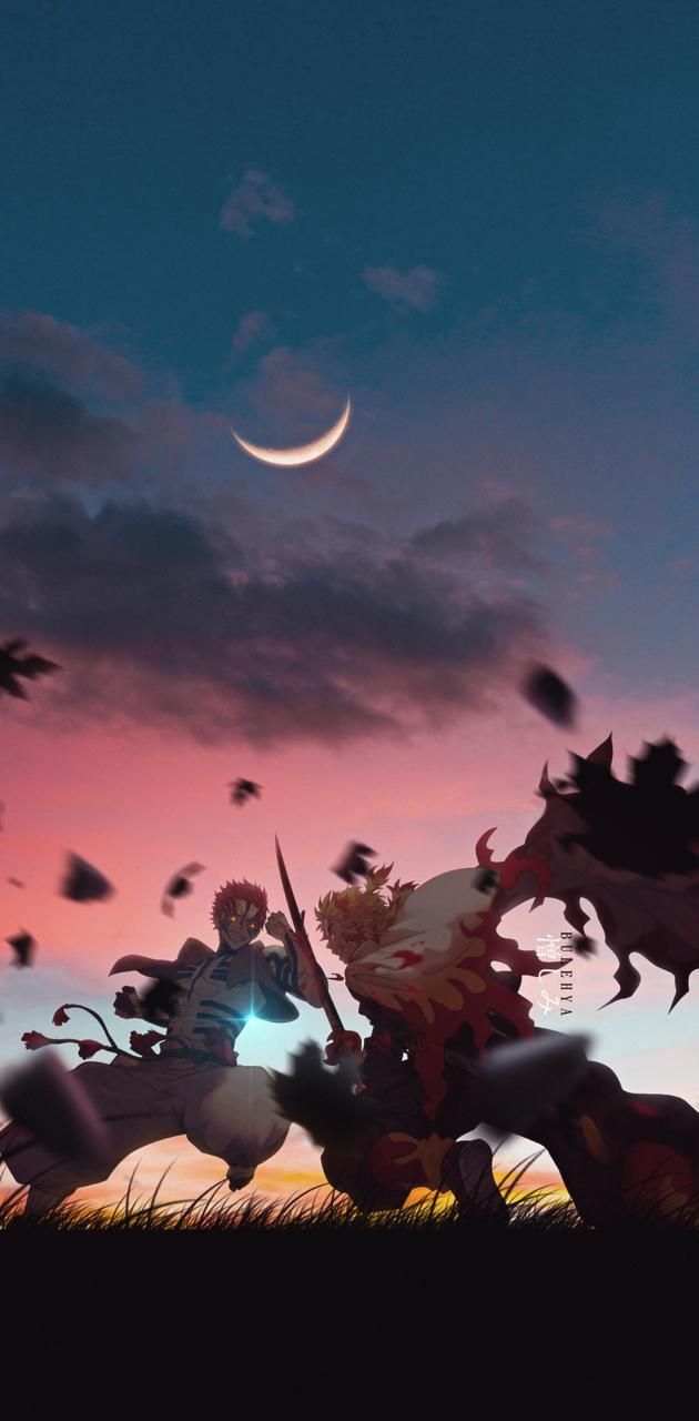 630x1280 Rengoku Vs Akaza wallpaper