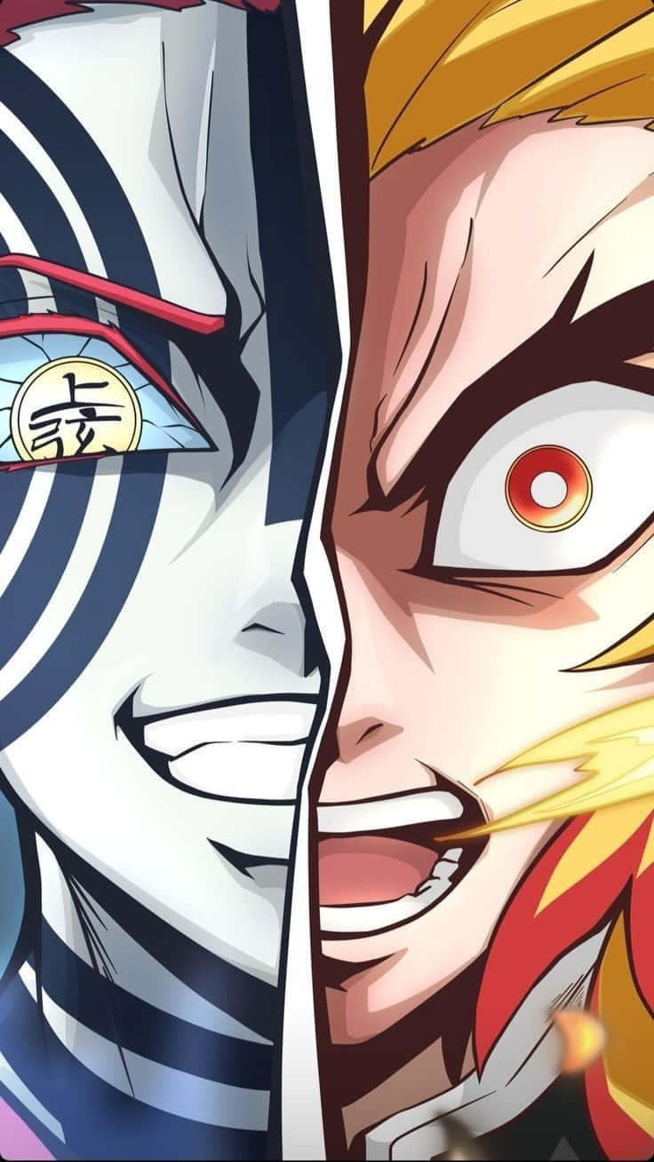 736x1307 Download Rengoku_vs_ Akaza_ Faceoff Wallpaper