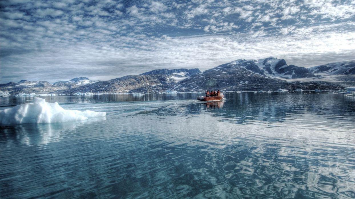 1244x700 Water ice mountains clouds landscapes nature winter snow skylines lakes reflections wallpaperx1080