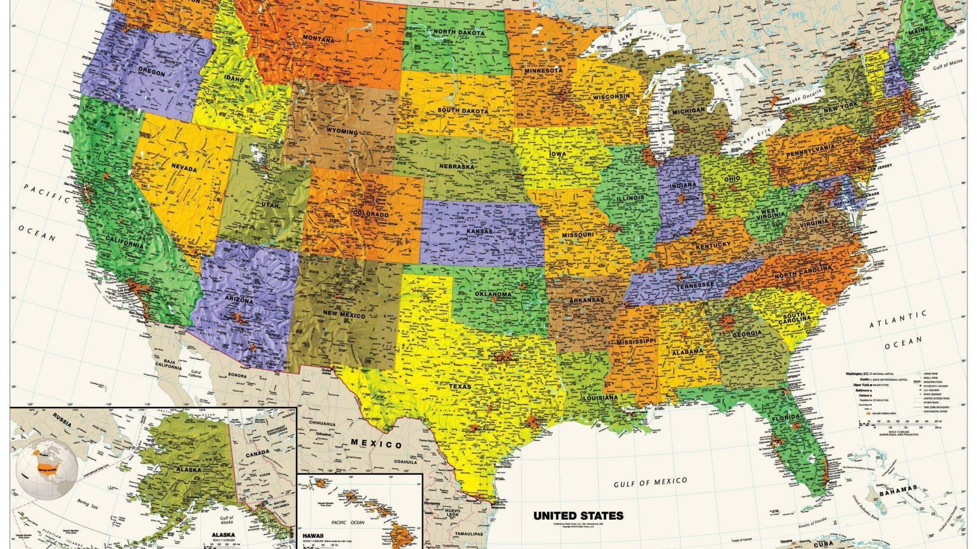 1920x1080 California Map Wallpaper