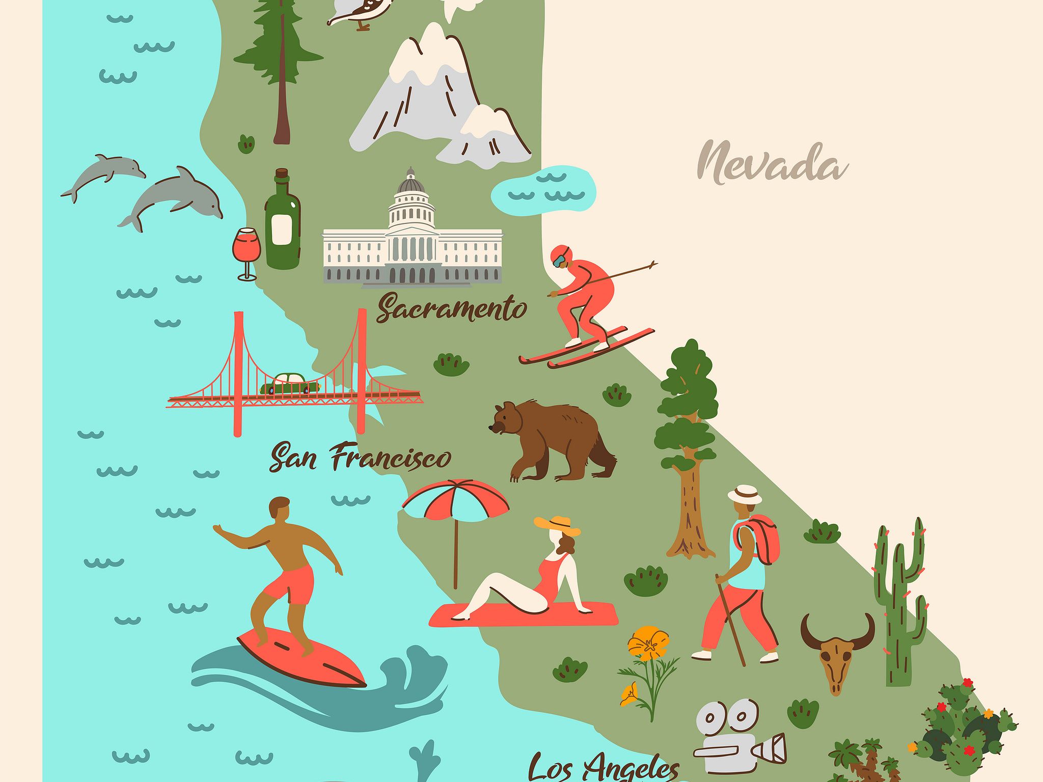2048x1536 California Map designs, themes, templates and downloadable graphic elements on Dribbble