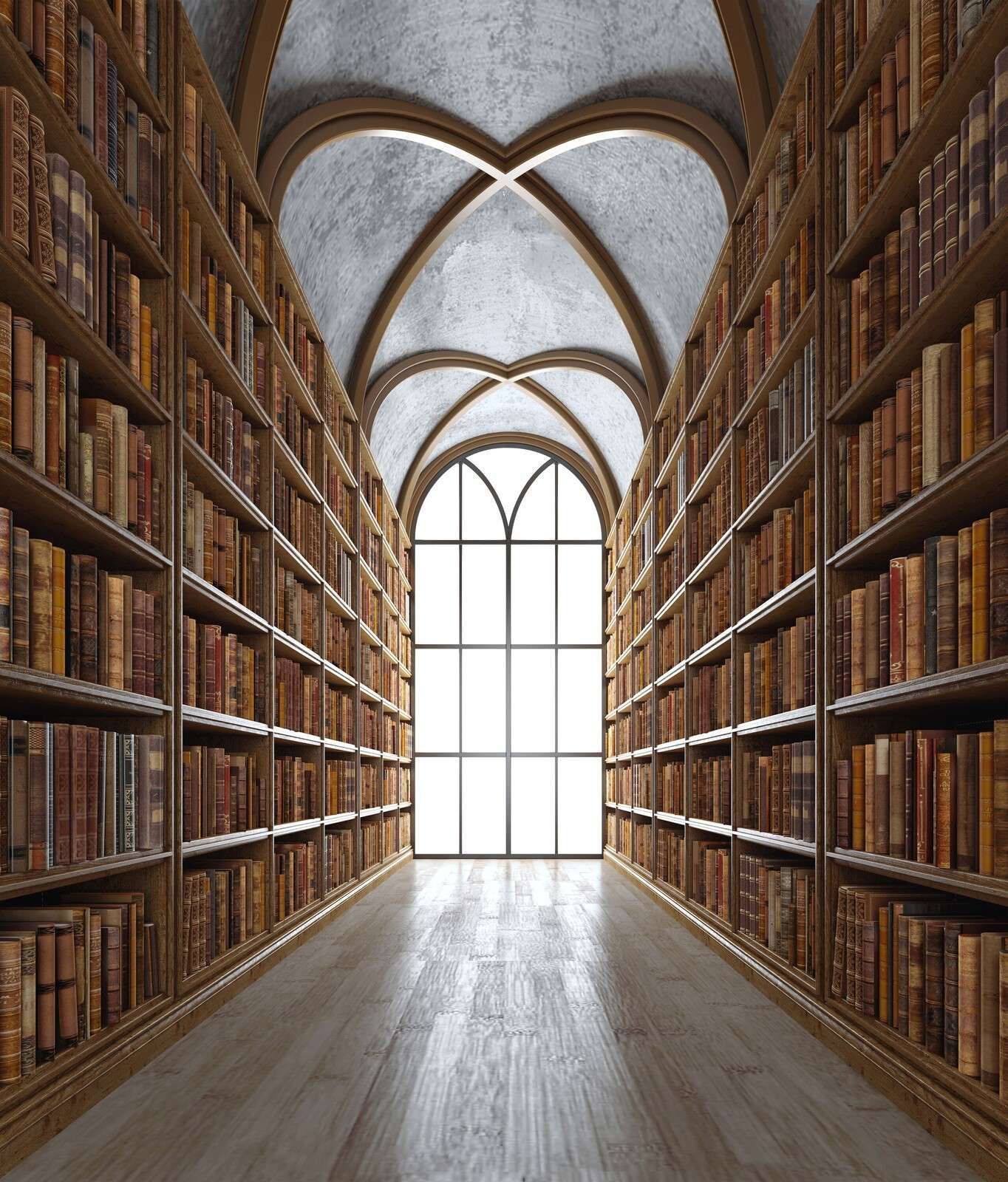 1364x1600 Wallpaper Mural library hall