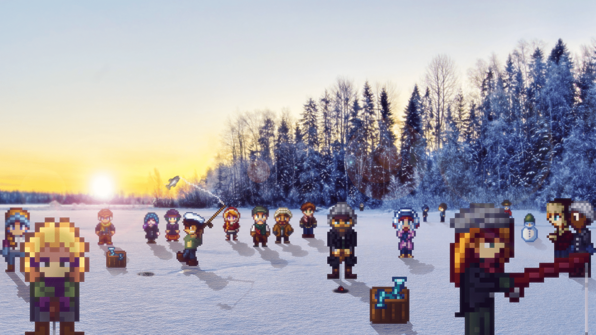 1920x1080 I made an Ice Fishing Festival wallpaper!