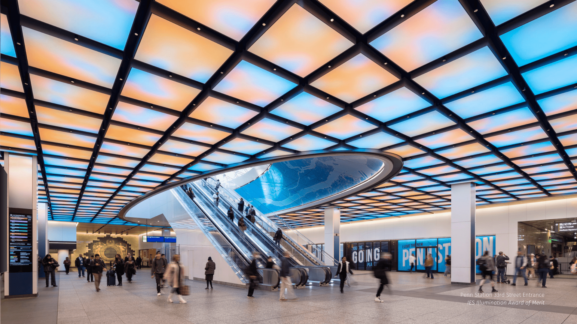 1920x1080 arc magazine: Penn Station 33rd Street Entry and LIRR Concourse Lees Brogden Lighting Design