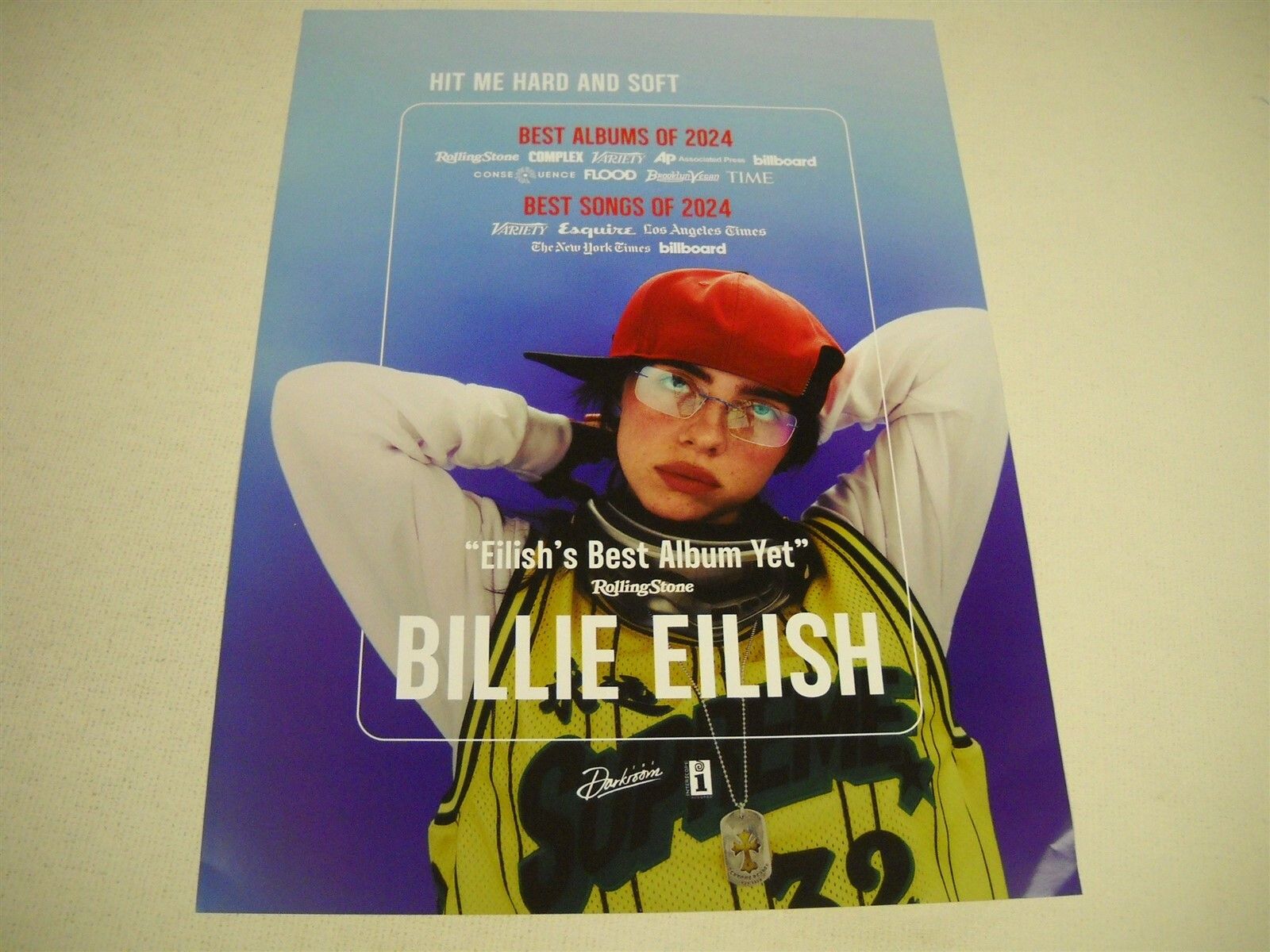 1600x1200 BILLIE EILISH Best Best & REMA Strongest Contender 2 Sided 2024 Promo Display Ad