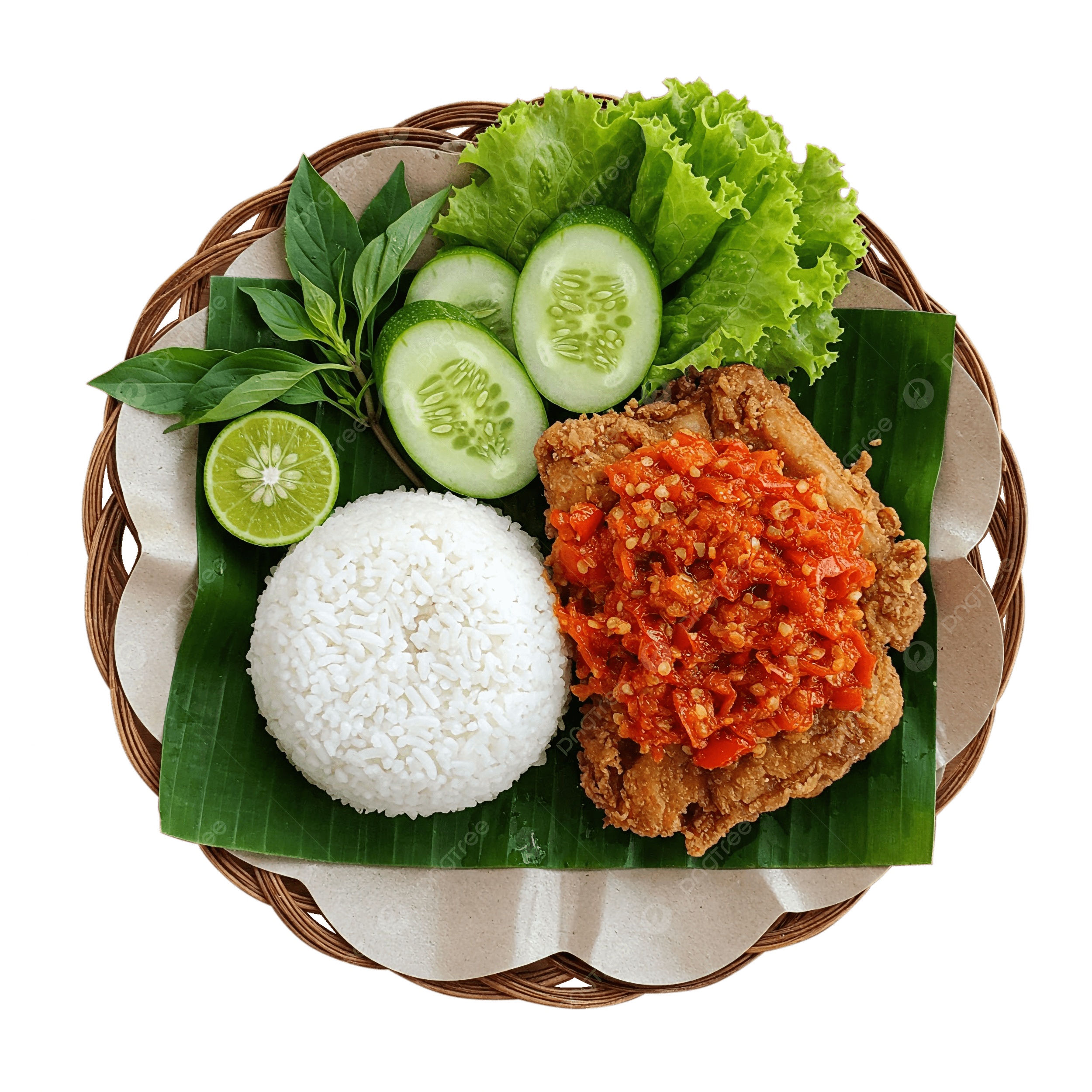 2500x2500 Spicy Indonesian Chicken Geprek With Sambal, Ayam Tumbuk, Ayam Goreng Pedas, Makanan Tradisional PNG Transparan dan Clipart untuk Unduhan Gratis