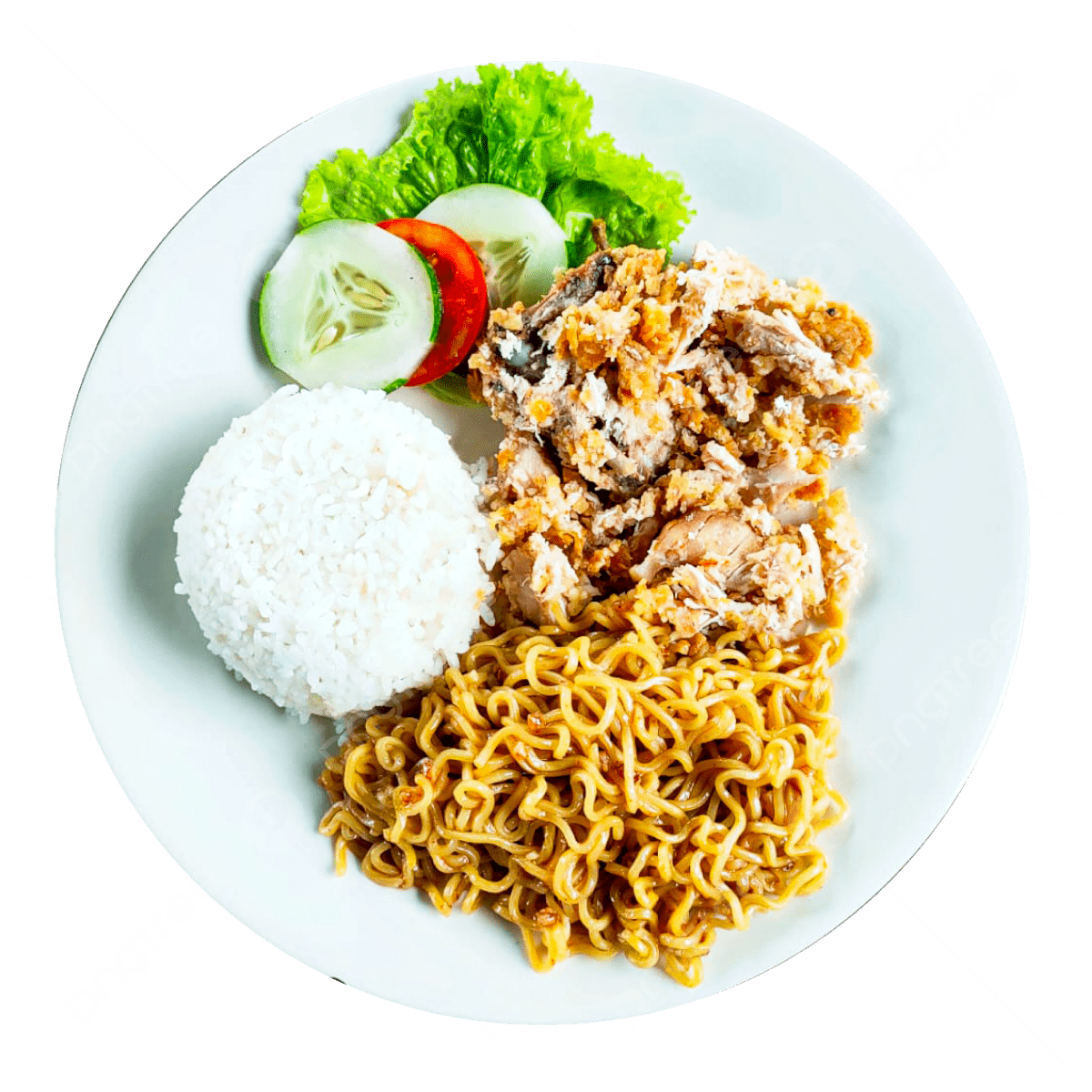 1200x1200 Chicken Geprek Noodles With Complete Vegetables, Chicken, Geprek, Food PNG Transparent Clipart Image and PSD File for Free Download