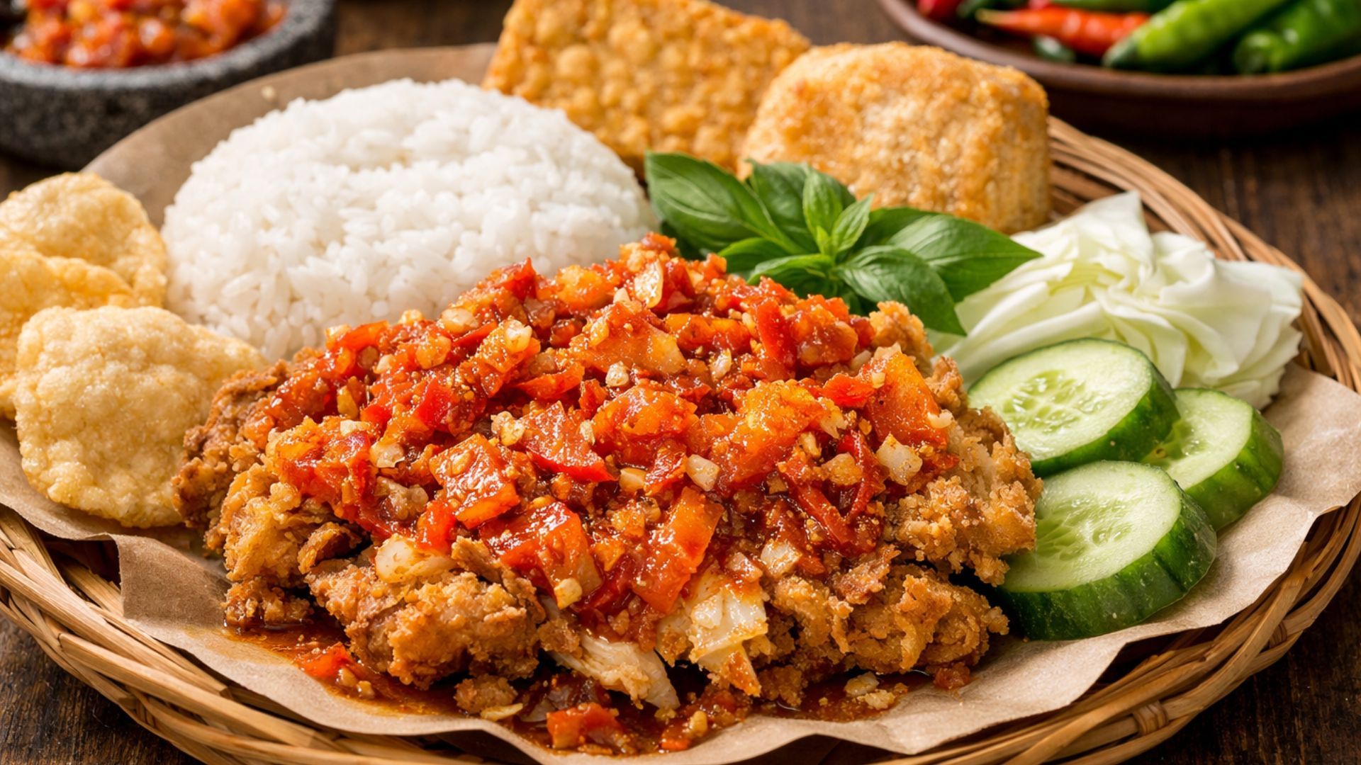 1920x1080 Bukan Sekadar Dioles Sambal! Ini Definisi Ayam Geprek Khas Jogja yang Hancur Lebur di Cobek