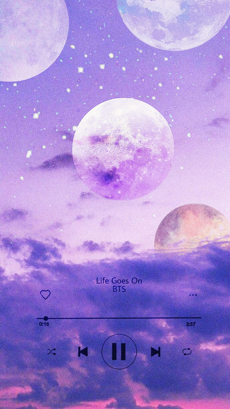 800x1423 Life goes on, bts, sky, song, moon, music, clouds, galaxy, HD phone wallpaper