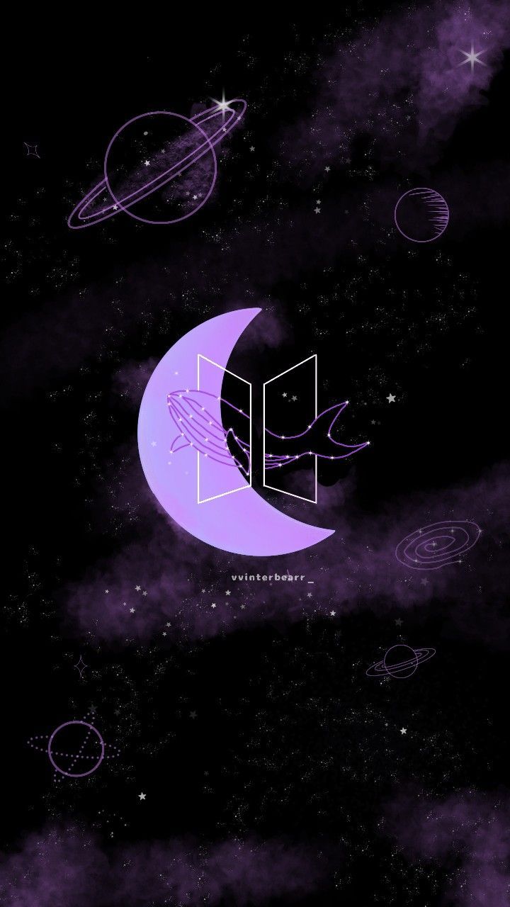 720x1280 Bts logo galaxy. Bts logo aesthetic, Bts logo wallpaper, Purple wallpaper
