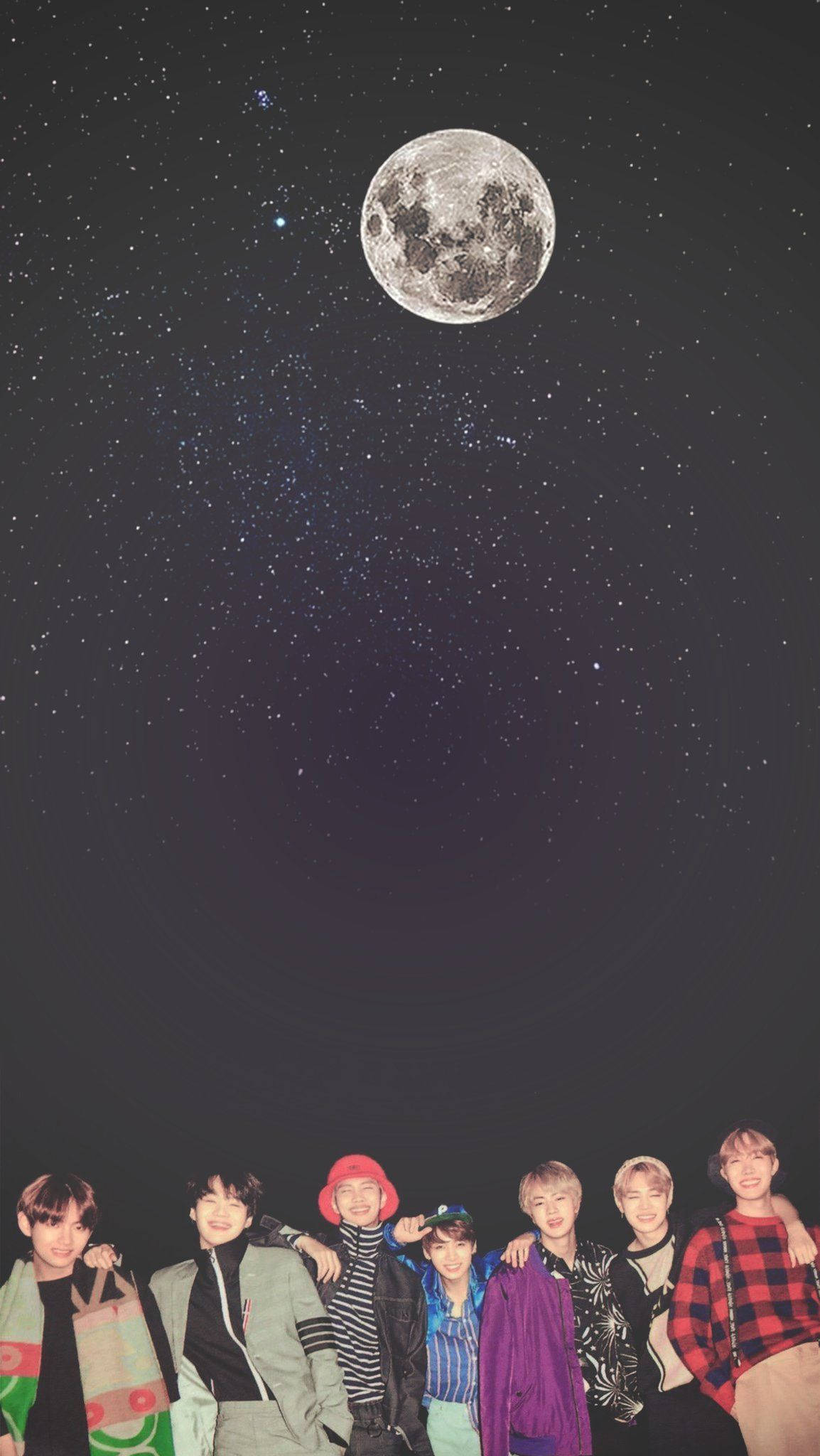 1154x2048 Download Night Sky Lockscreen BTS Wallpaper