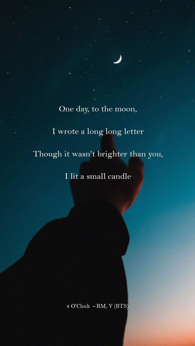 675x1200 BTS Lyrics ⁷ on X: I wrote a long letter to the moon 4'OClock, V (BTS) #Lyrics #quotes #inspiration #wallpaper #lockscreen #aesthetic #mood oclock #rm #namjoon #v #taehyung #moon