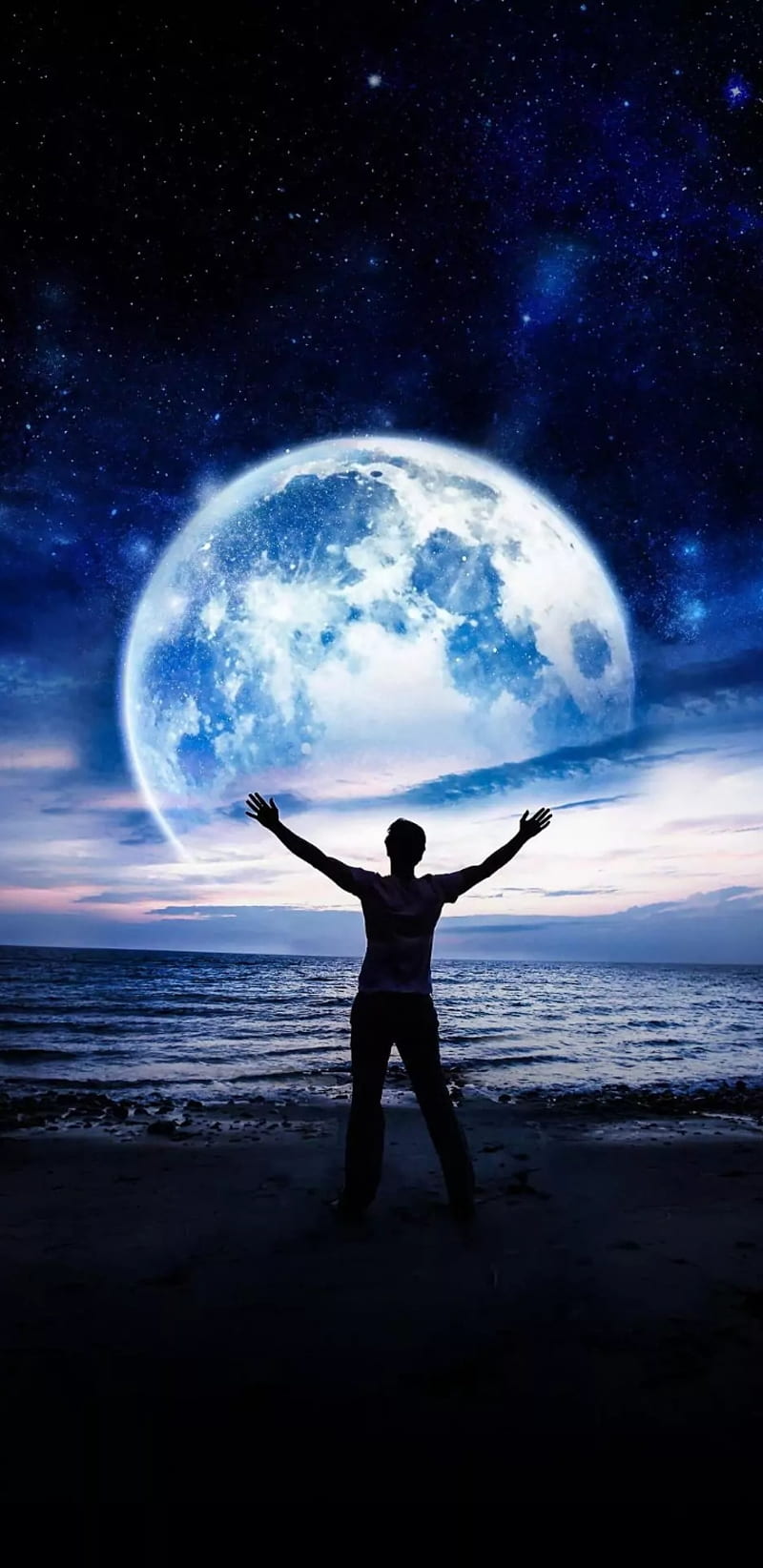 800x1644 Moon, anime, bts, girl, light, lighthouse, love, lovers, nature, themes, HD phone wallpaper