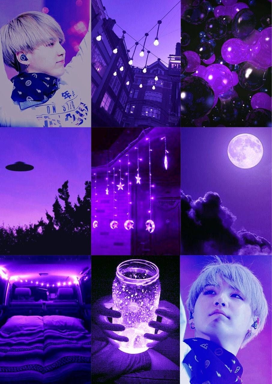 906x1280 Download Feel Ultraviolet Charm with Suga's Purple Aesthetic Moodboard Wallpaper
