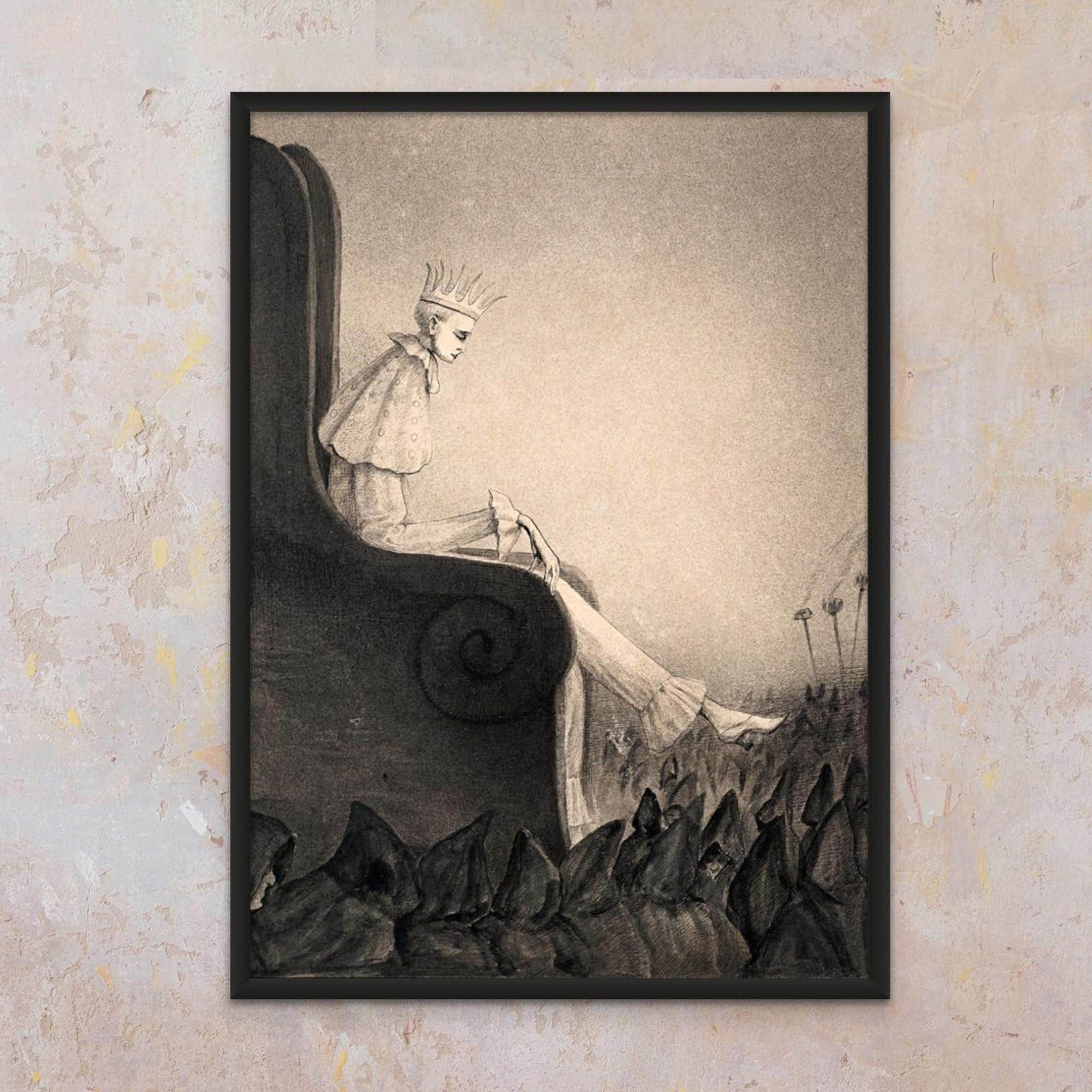 2000x2000 Alfred Kubin: the Last King, Symbolist (anti Capitalist) Surreal Wall Art Antique Gothic Decor Dark Wiccan Pagan Occult Framed Art Print