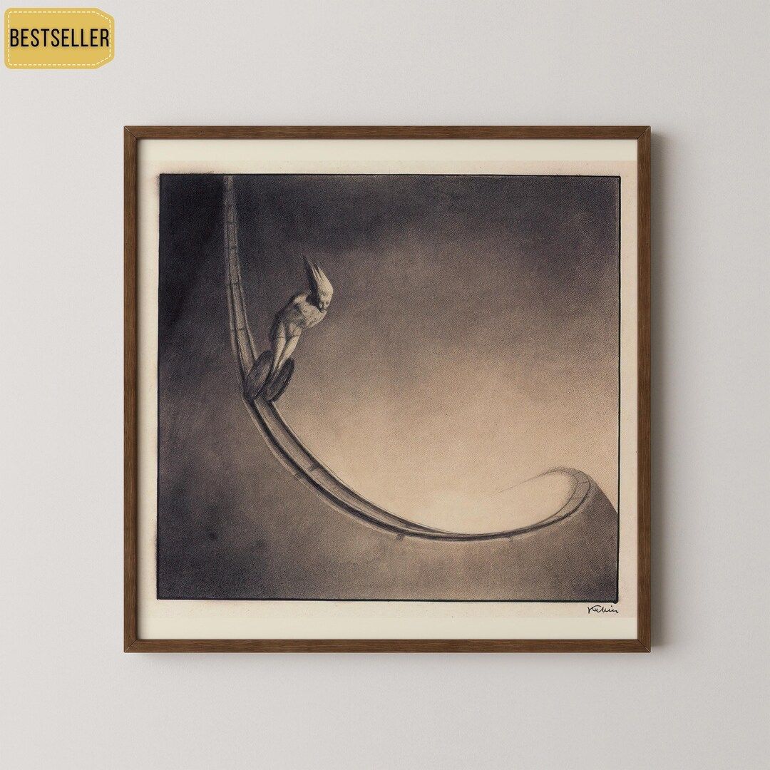 1080x1080 Alfred Kubin. Famous Surreal Symbolist Monochrome Sketch Art (available Handframed or Unframed) 1x1