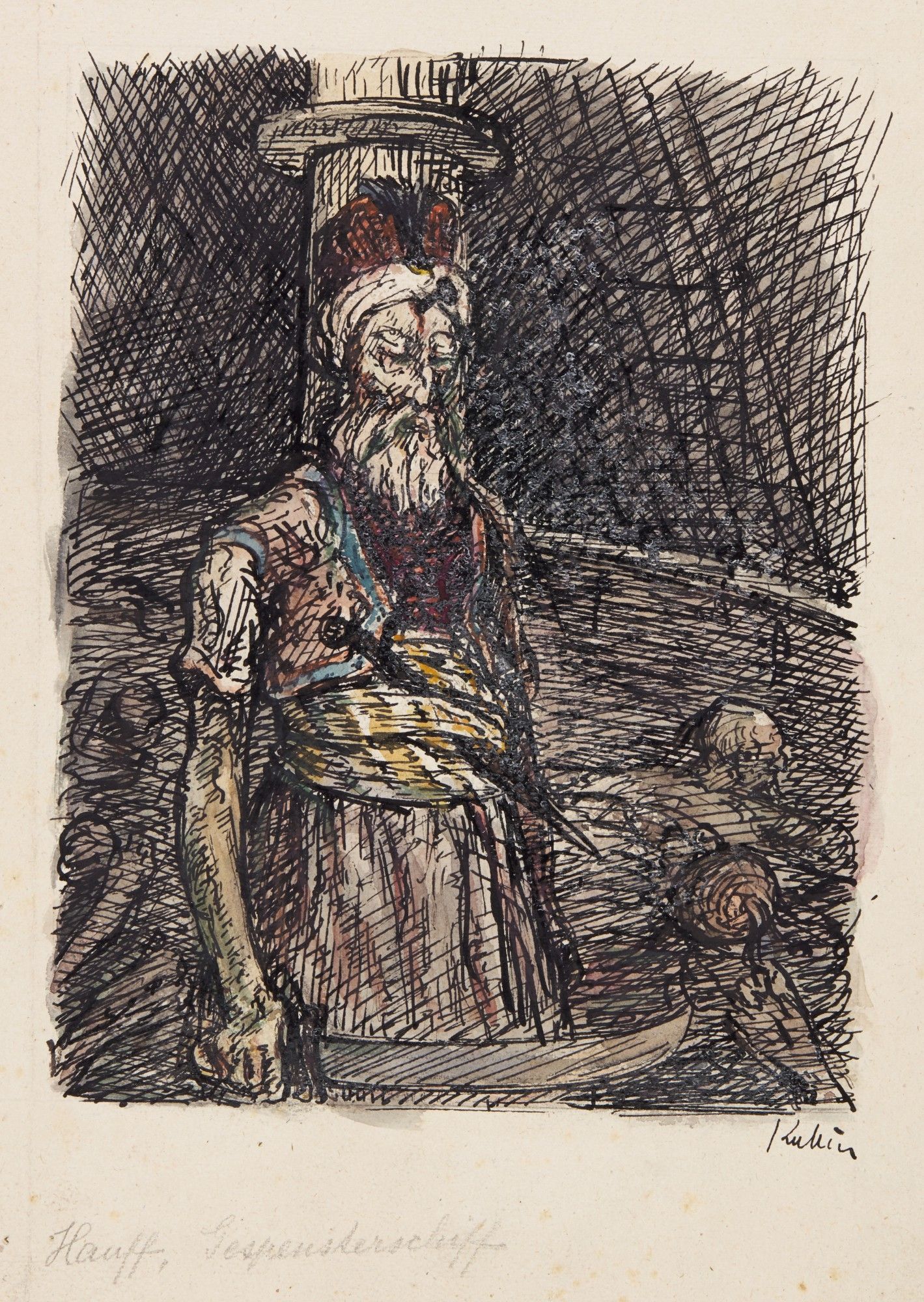 1419x2000 Alfred Kubin. Hauff, Gespensterschiff (Hauff, Ghost Ship)