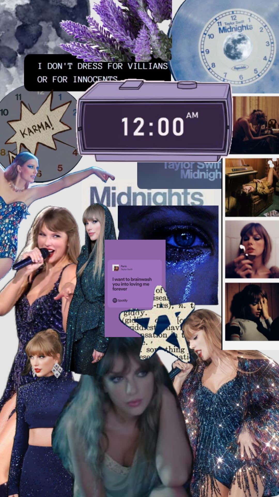 1080x1920 Download Taylor Swift Midnights Collage Wallpaper