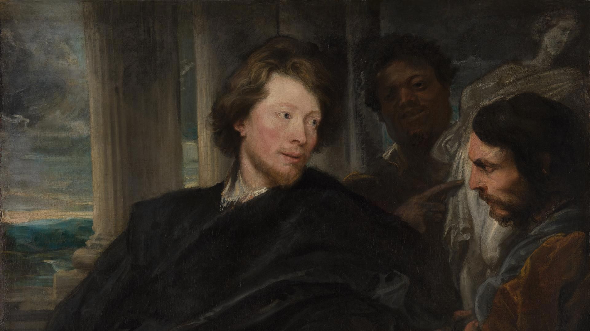 1920x1080 Anthony van Dyck. Portrait of George Gage with Two Attendants. NG49. National Gallery, London