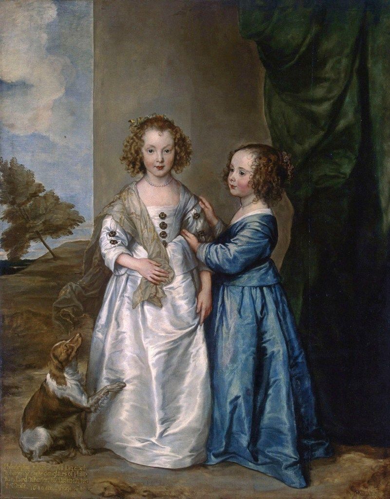 801x1024 Anthony van Dyck Portrait of Philadelphia and Elizabeth WhartonArt Blart _ art and cultural memory archive