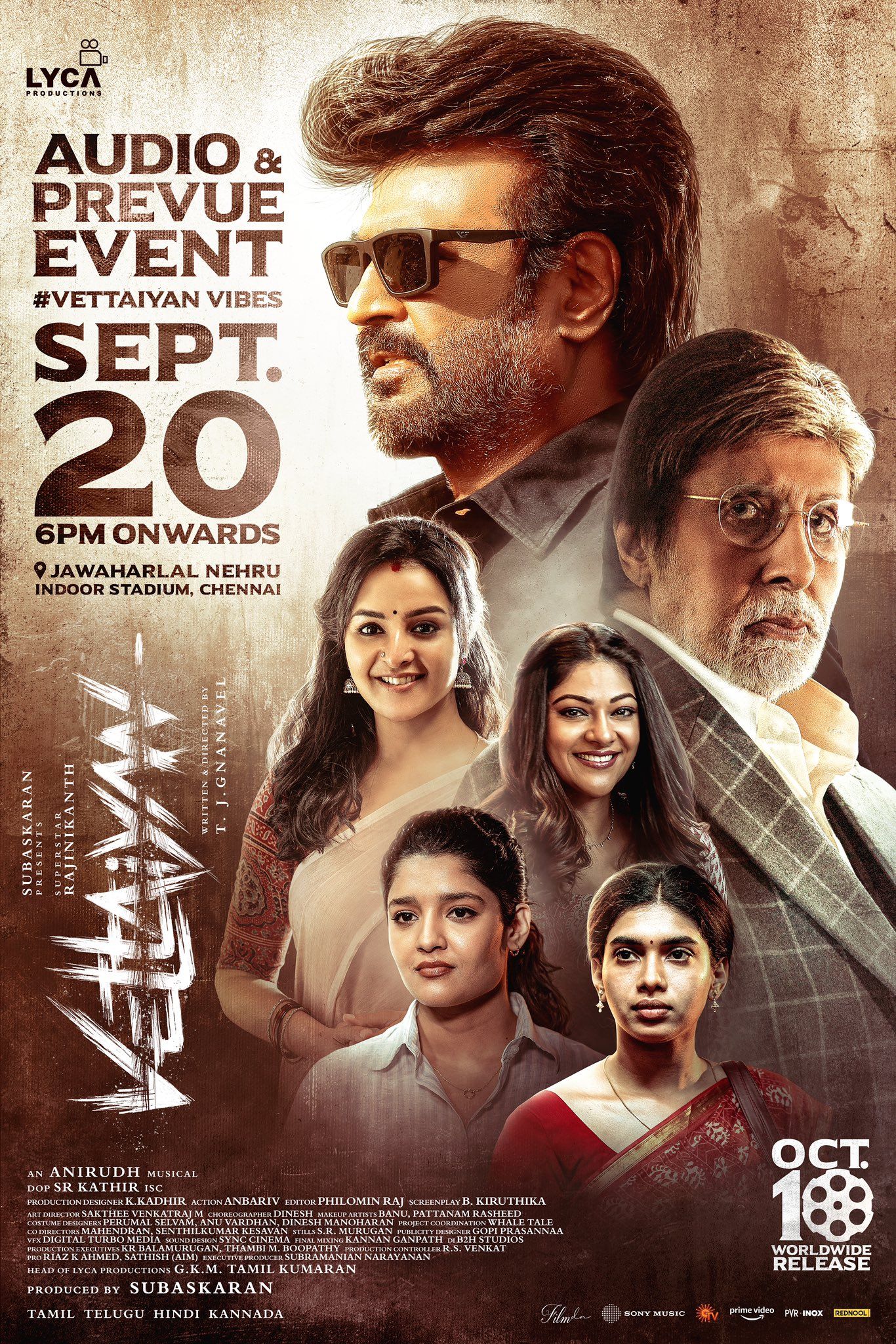 1366x2048 Vettaiyan audio & prevue event on Sept 20 at Nehru stadium