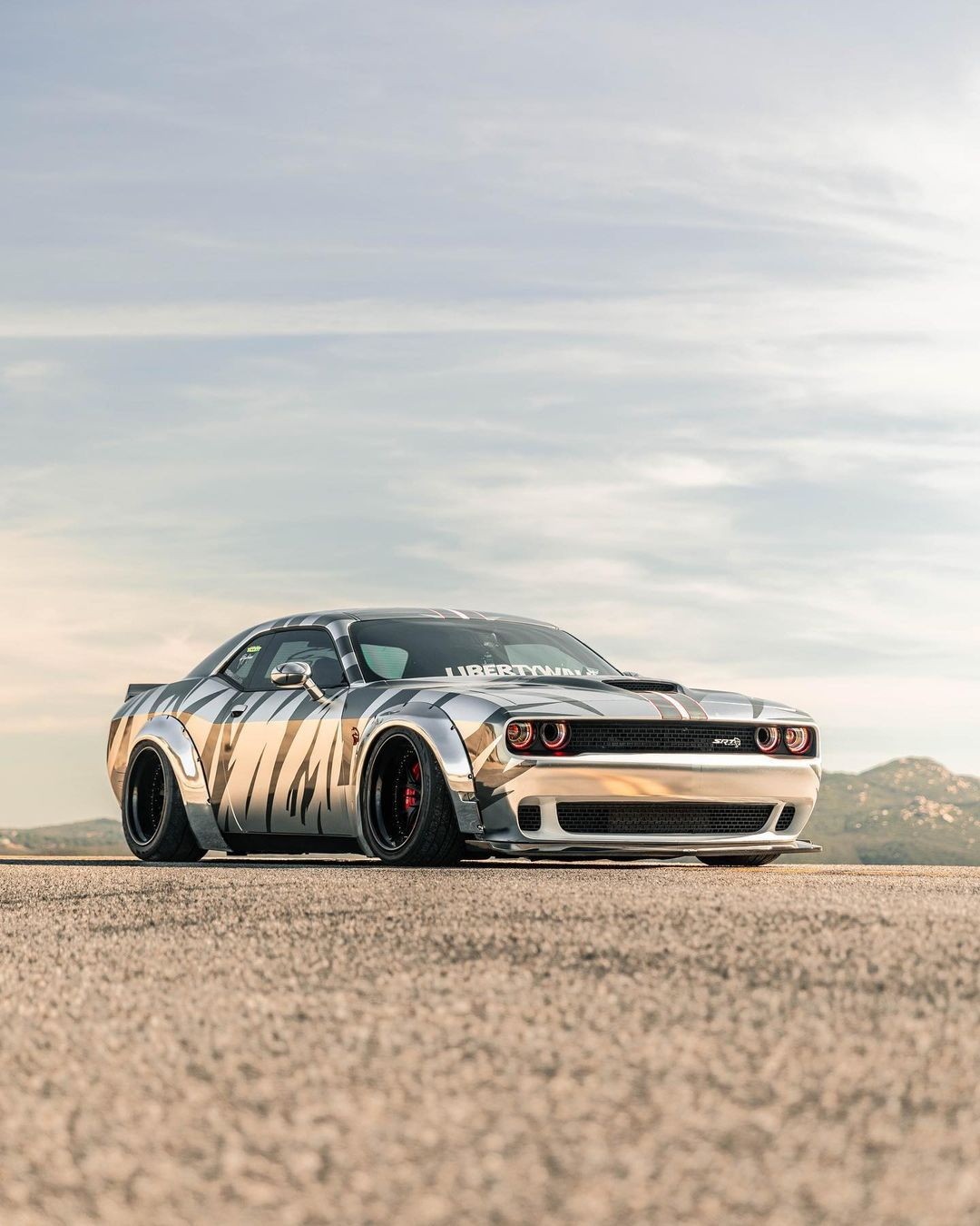 1080x1350 Dodge Challenger Hellcat by Liberty Walk Is a Fearless Lion Posing as a Zebra