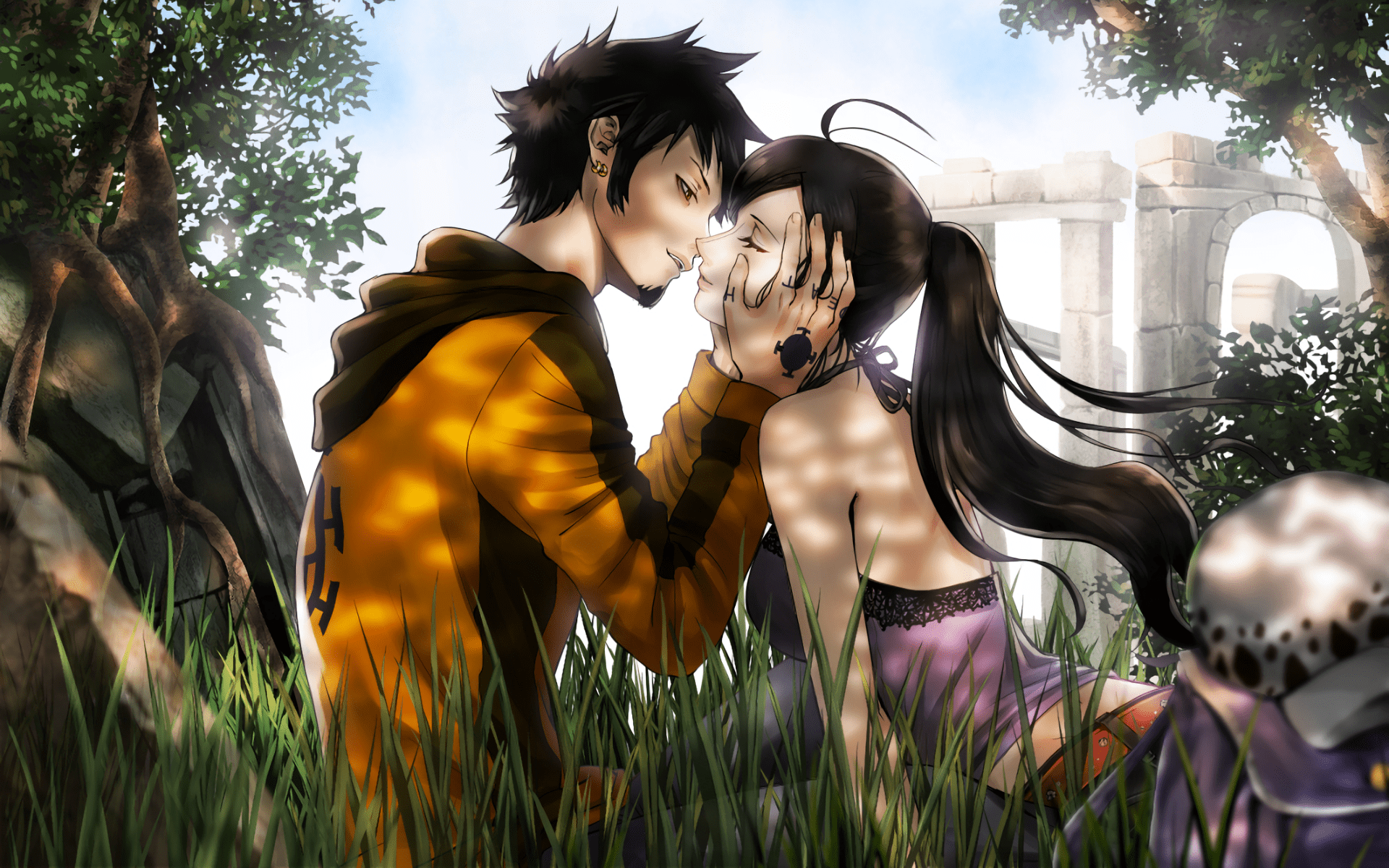 1920x1200 HD Wallpaper of Nico Robin and Trafalgar Law from One Piece by 名和x1200