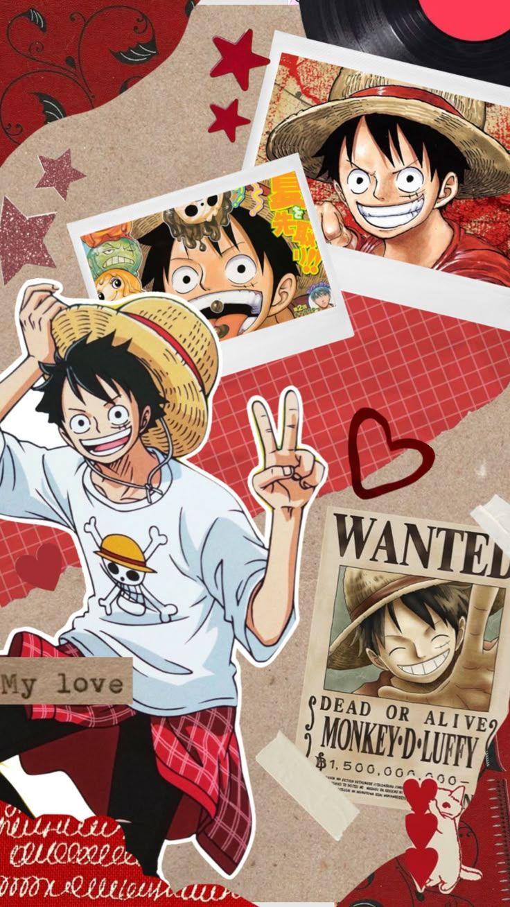 736x1308 Luffy!! #myfirstshuffle #onepiece #luffy #aesthetic #love #red #moodboard #fyp