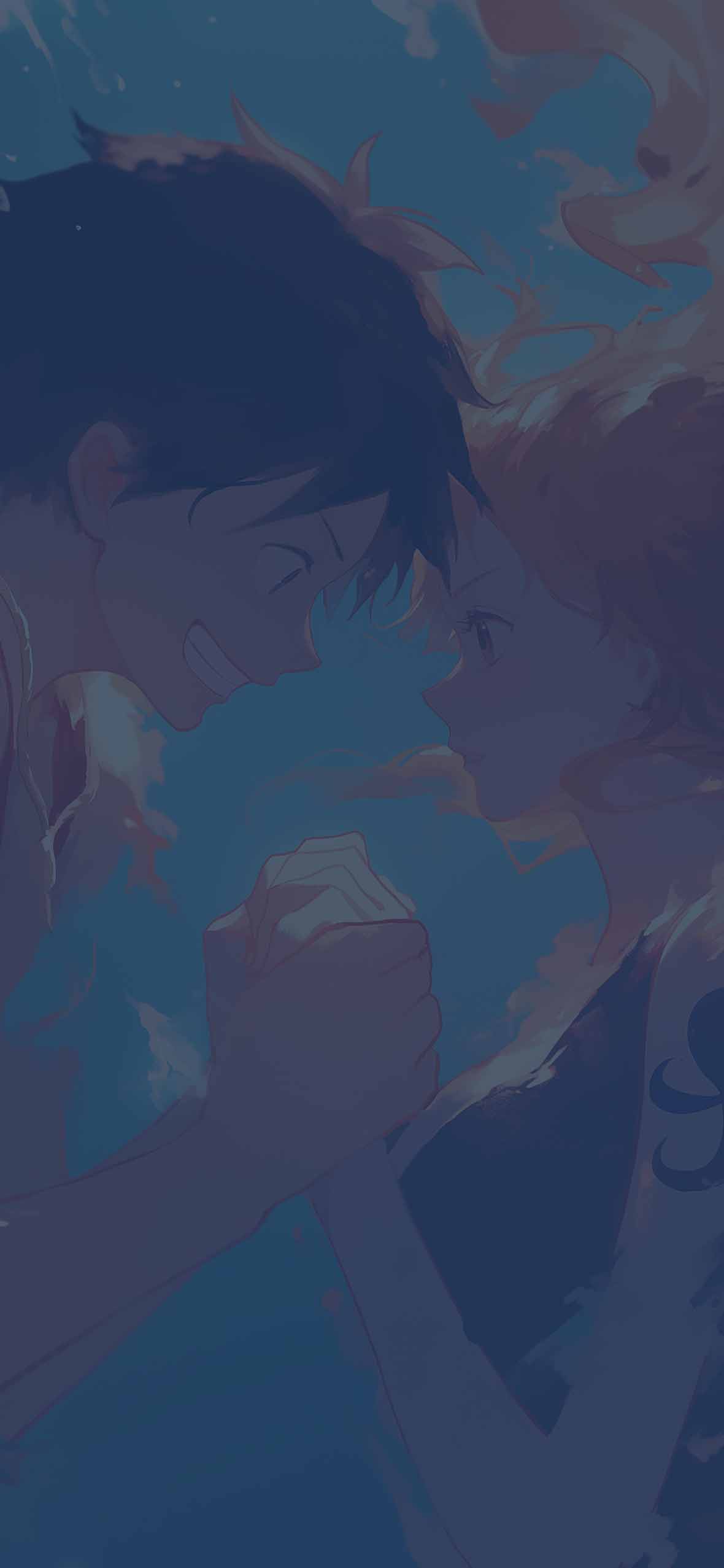 1180x2554 Romantic Luffy & Nami Underwater Love Wallpaper