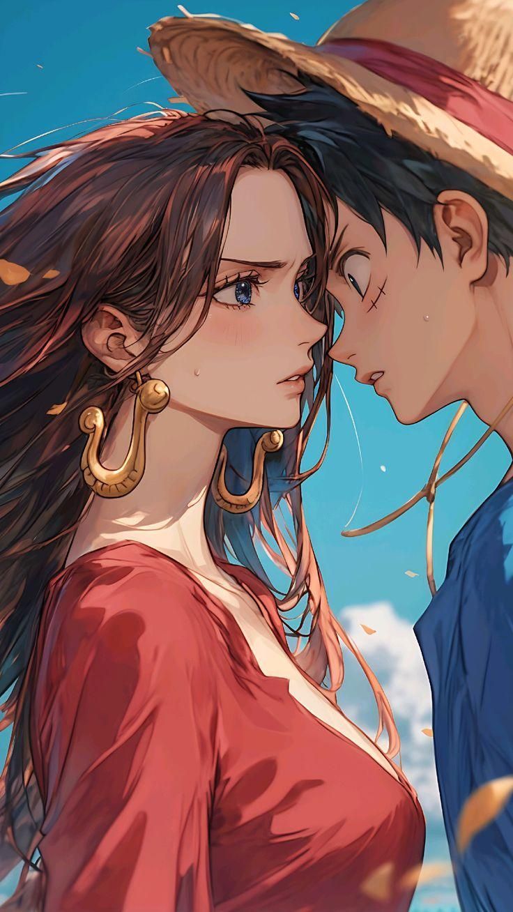 736x1308 Epic Love Story: Luffy and Boa Hancock in One Piece