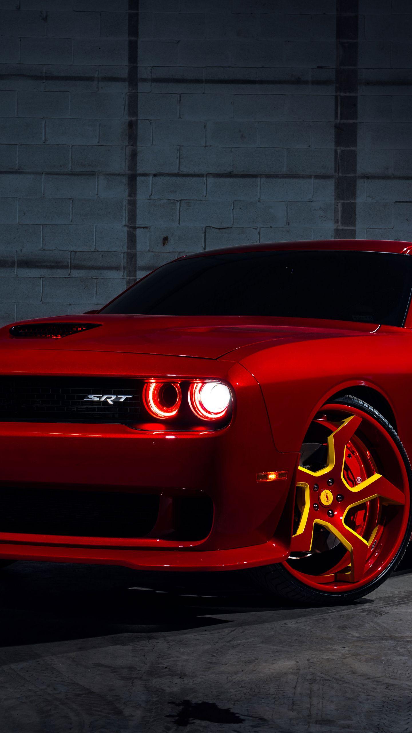 1440x2560 Download 1440x2560 wallpaper red, dodge challenger srt hellcat, flashlight, qhd samsung galaxy s s edge, note, lg g 1440x2560 HD image, background, 10332