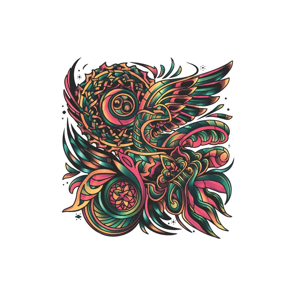 980x980 Neo tribal tattoo gothic cyber body ornament, logo, icon, silhouette, doddle design black and white