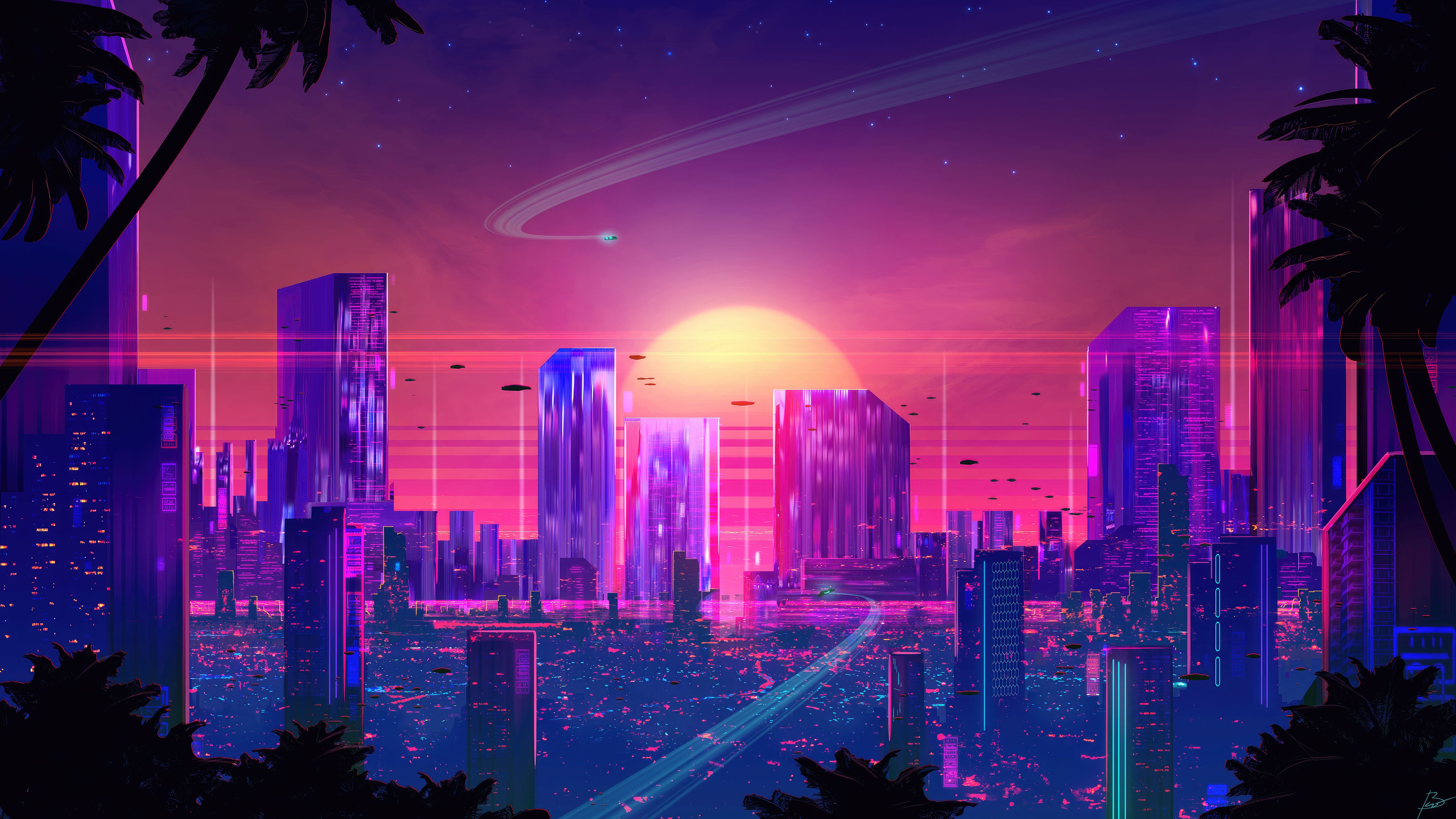 5120x2880 Synthwave PC Wallpaper