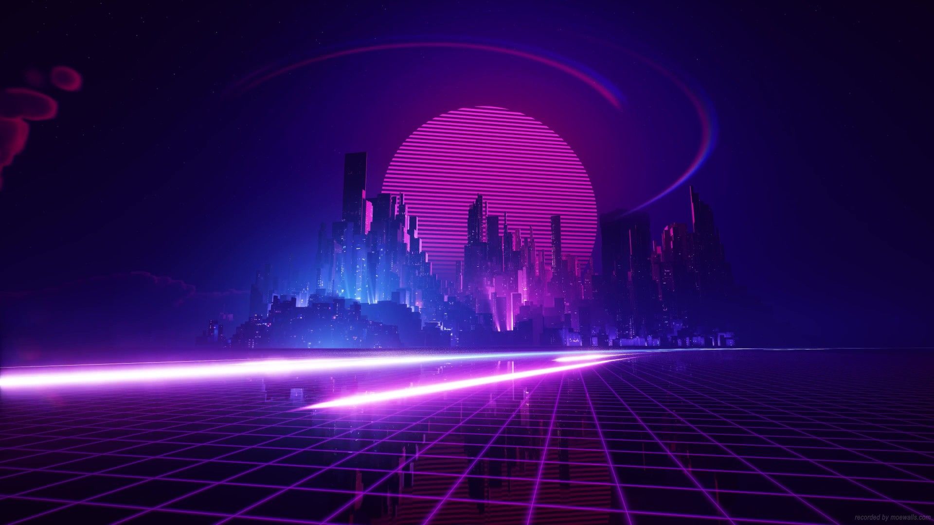 1920x1080 Synthwave City Live Wallpaper