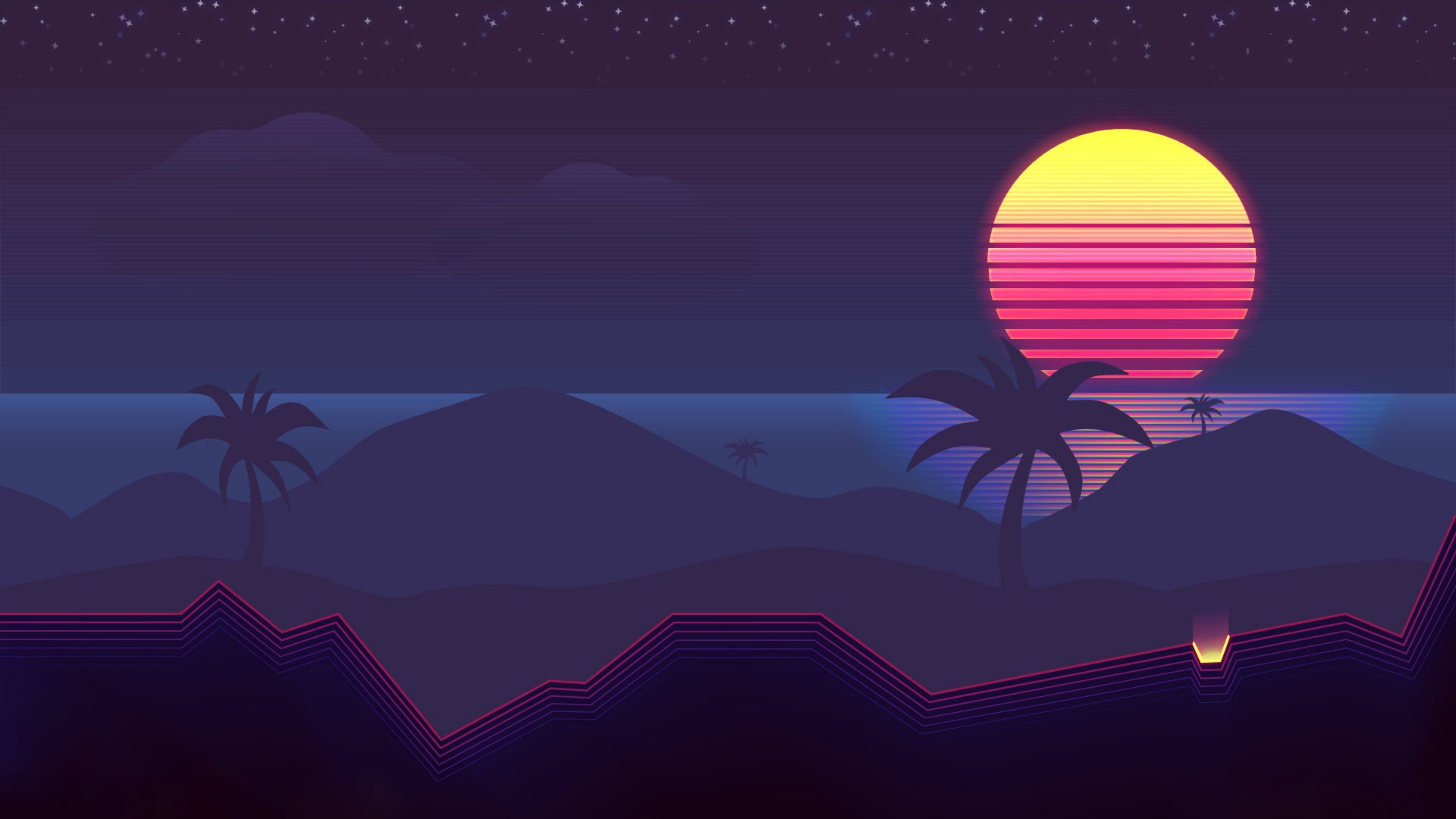 5120x2880 Synthwave PC Wallpaper