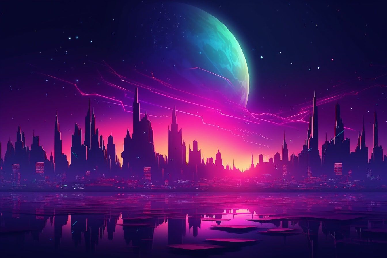 1344x896 Desktop Wallpaper. Desktop Background. Synthwave. Retro. Digital Wallpaper. Gaming. Computer Wallpaperp 1440p 4k