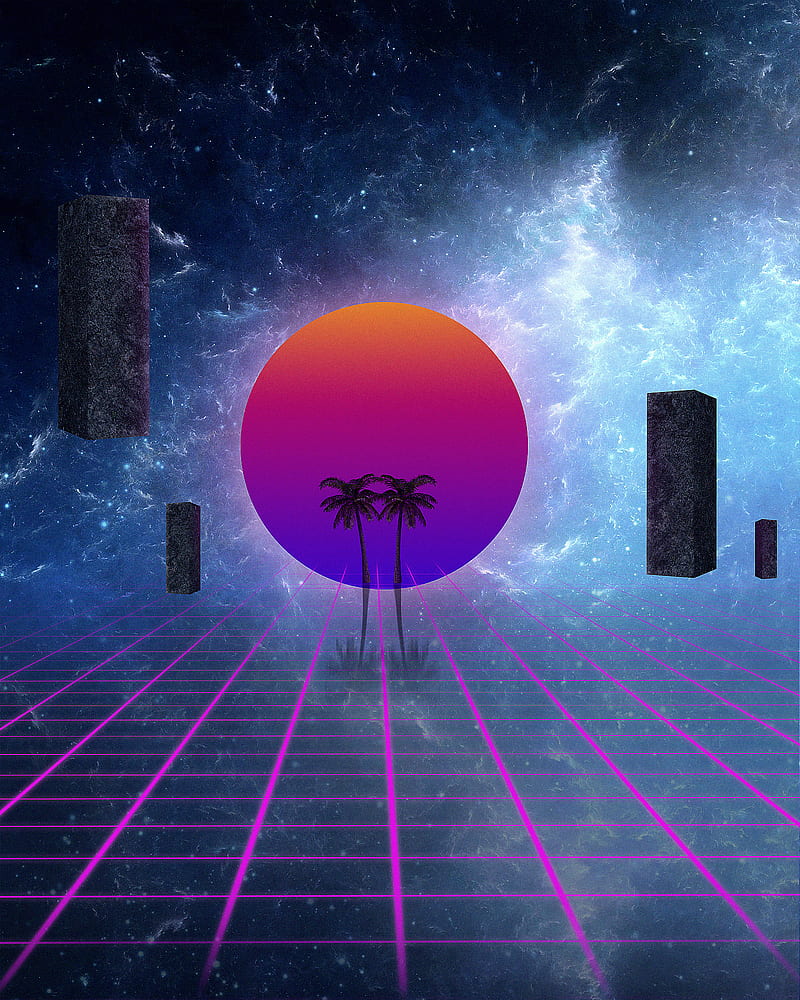 800x1000 Synthwave Paradise, phone, space, vaporwave, HD phone wallpaper