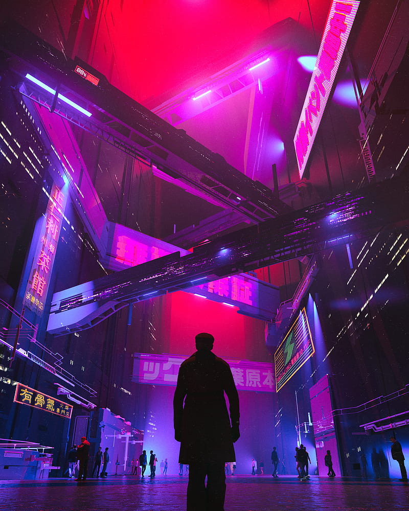 800x1000 Synthwave, Neon, Night, Futuristic, Low Angle, HD Phone Wallpaper
