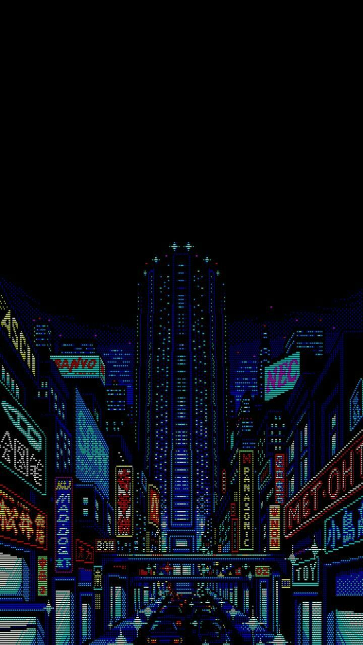 720x1280 Pk Dub Pixel Scenery. Ideas Para Fondos De Juegos Retro, Inspiración De Arte De La Ciudad Neón, Luces De Neón Vintage