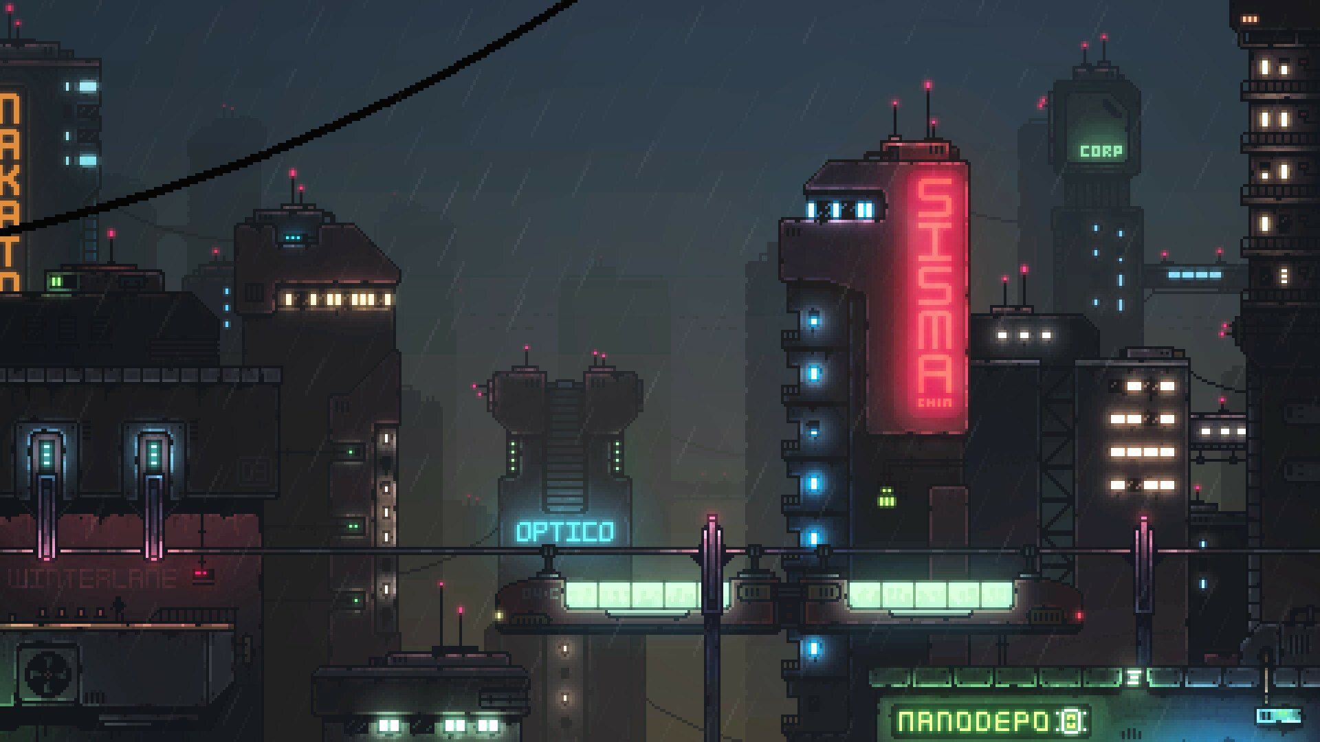 1920x1080 Pixel Art Dreamscape: An HD Wallpaper of Neon Cityscapes