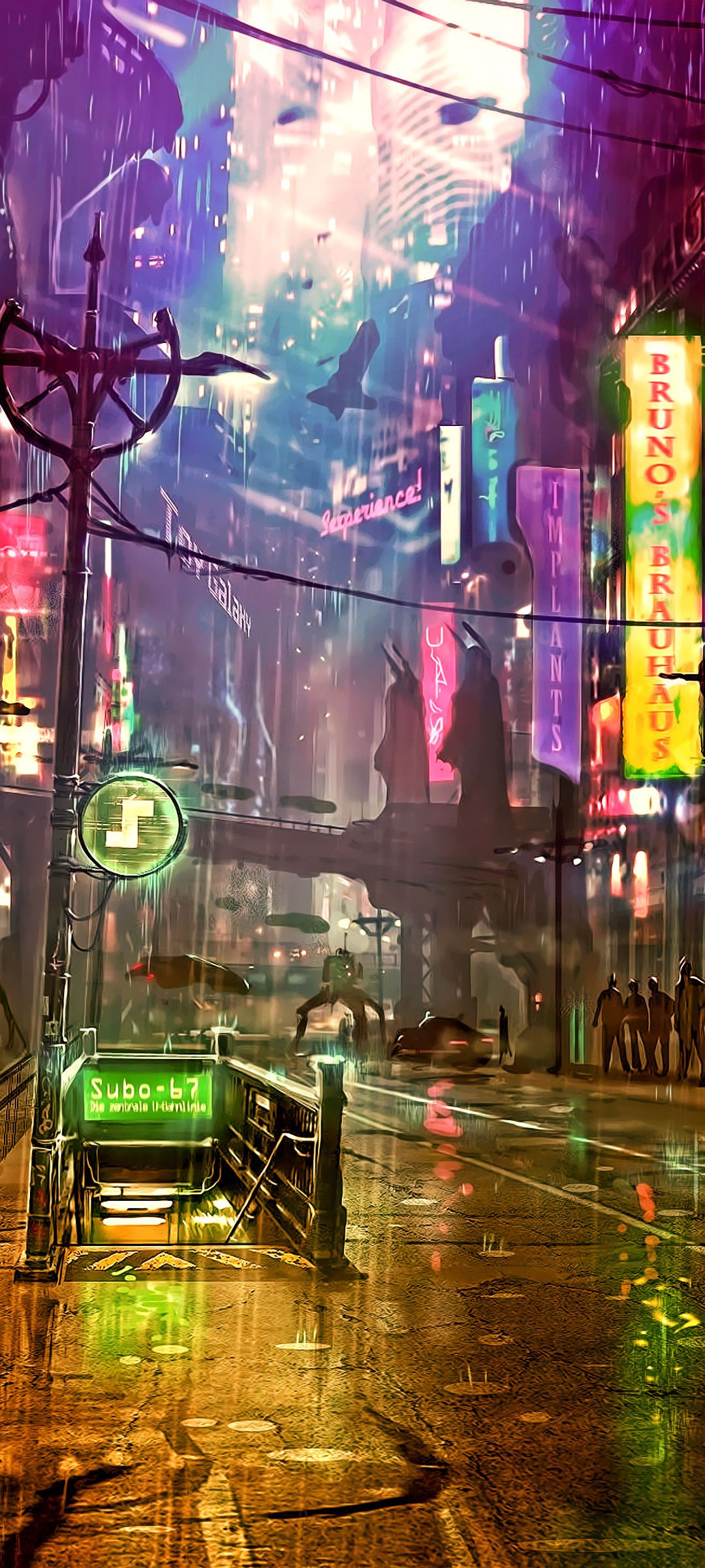 1080x2400 Futuristic City Cyberpunk Neon Street Digital Art 4k Google Pixel 7 , HD 4k Wallpaper, Image, Background, Photos and Picture