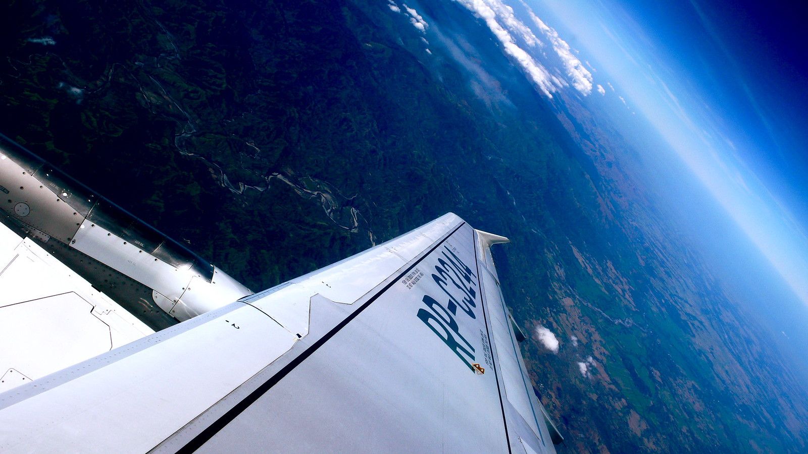 1600x900 View. Cebu Pacific Somewhere over the Philippines Thursday