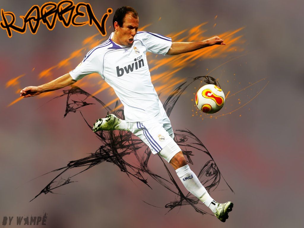 1024x768 MARKET WALLPAPERS Best Football Wallpaper: Arjen Robben Real Madrid Best Player