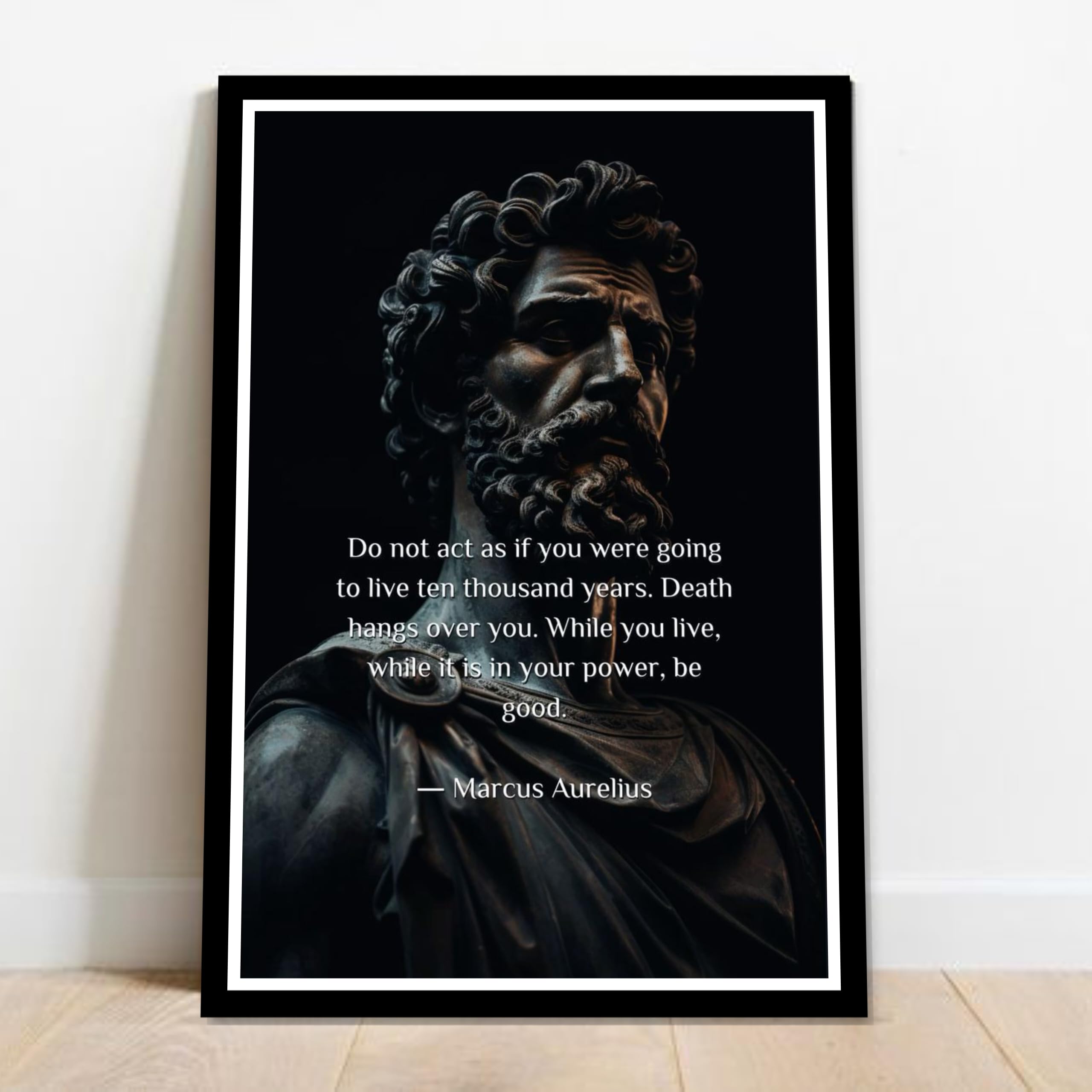 2560x2560 Waltractive Marcus Aurelius Motivational Quote Framed Poster Philosophy Wall Art Roman Emperor Artwork for Home and Office