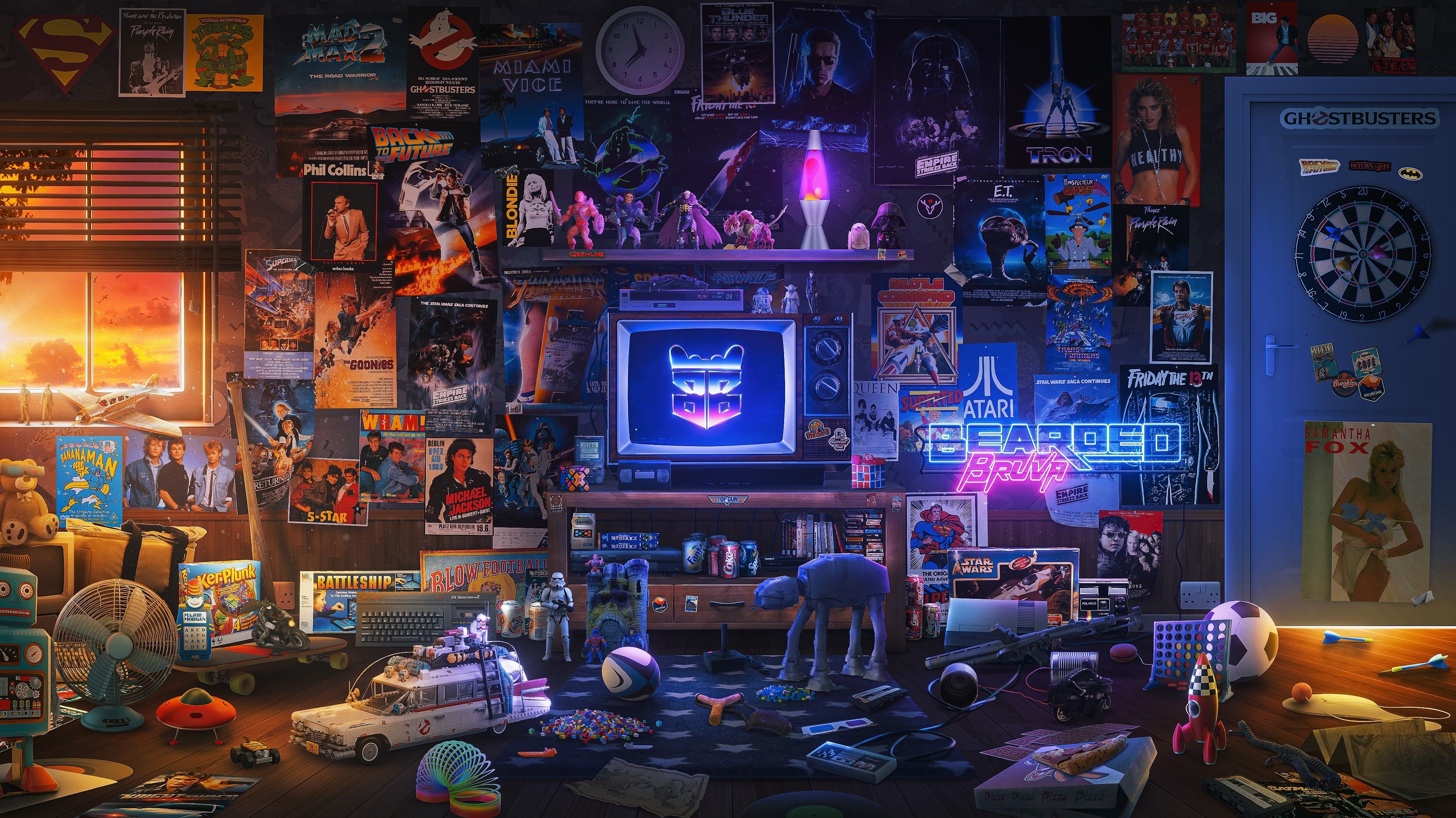 3840x2160 Retro Gaming Room Vibe Blast from 1980s Glory Days