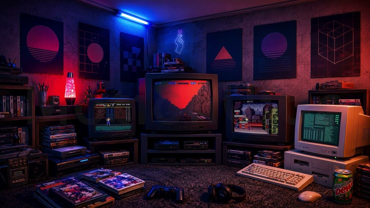1280x720 Vaporwave Game Room