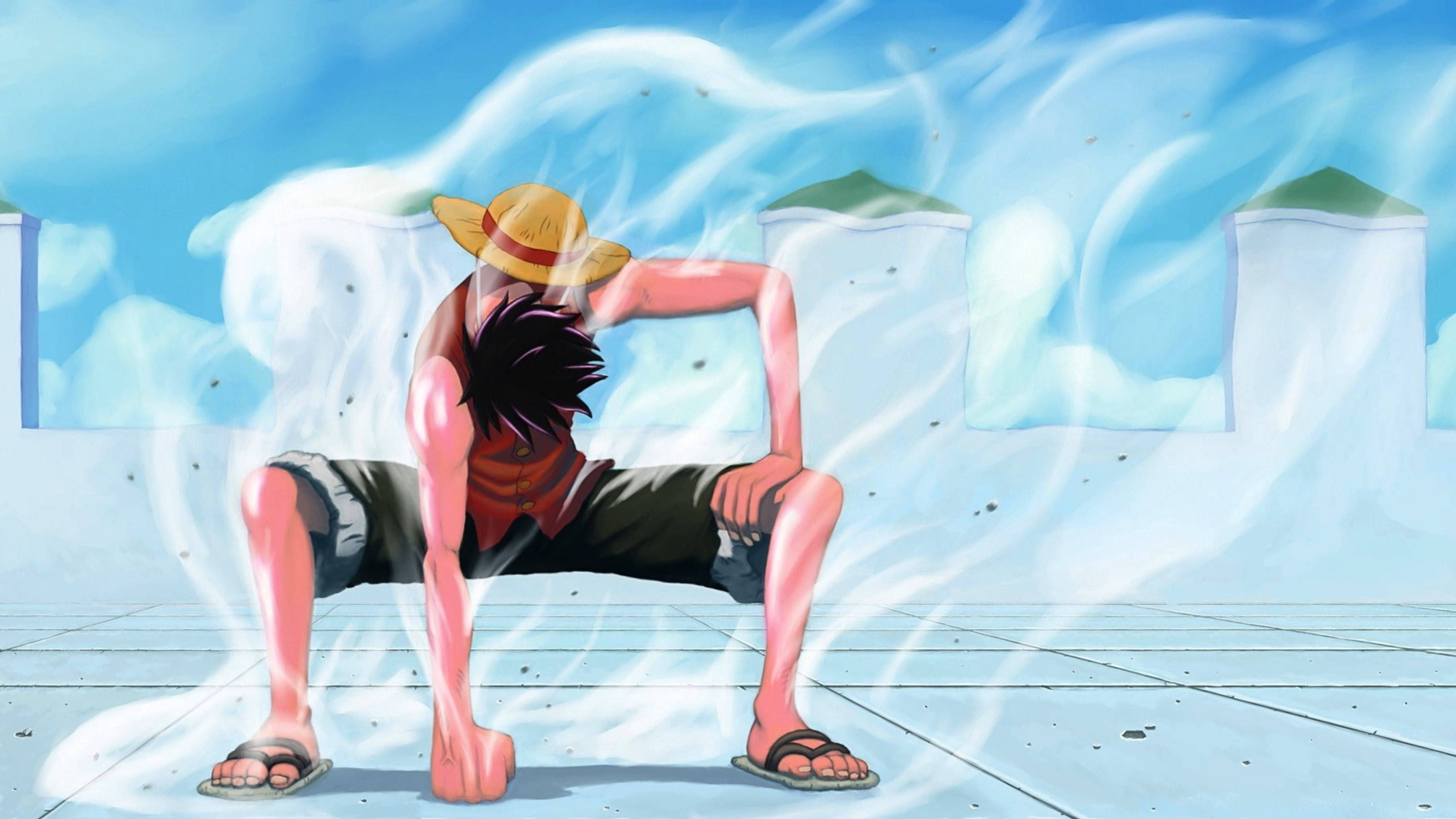 3664x2061 Download Monkey D Luffy Ground Punch Wallpaper